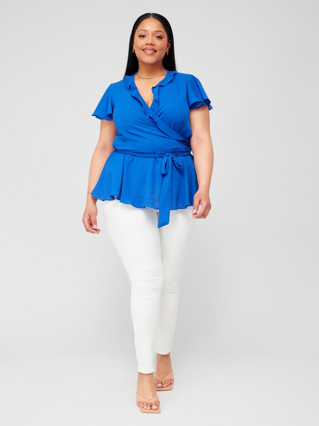 city-chic-top-wrap-frills-blueback