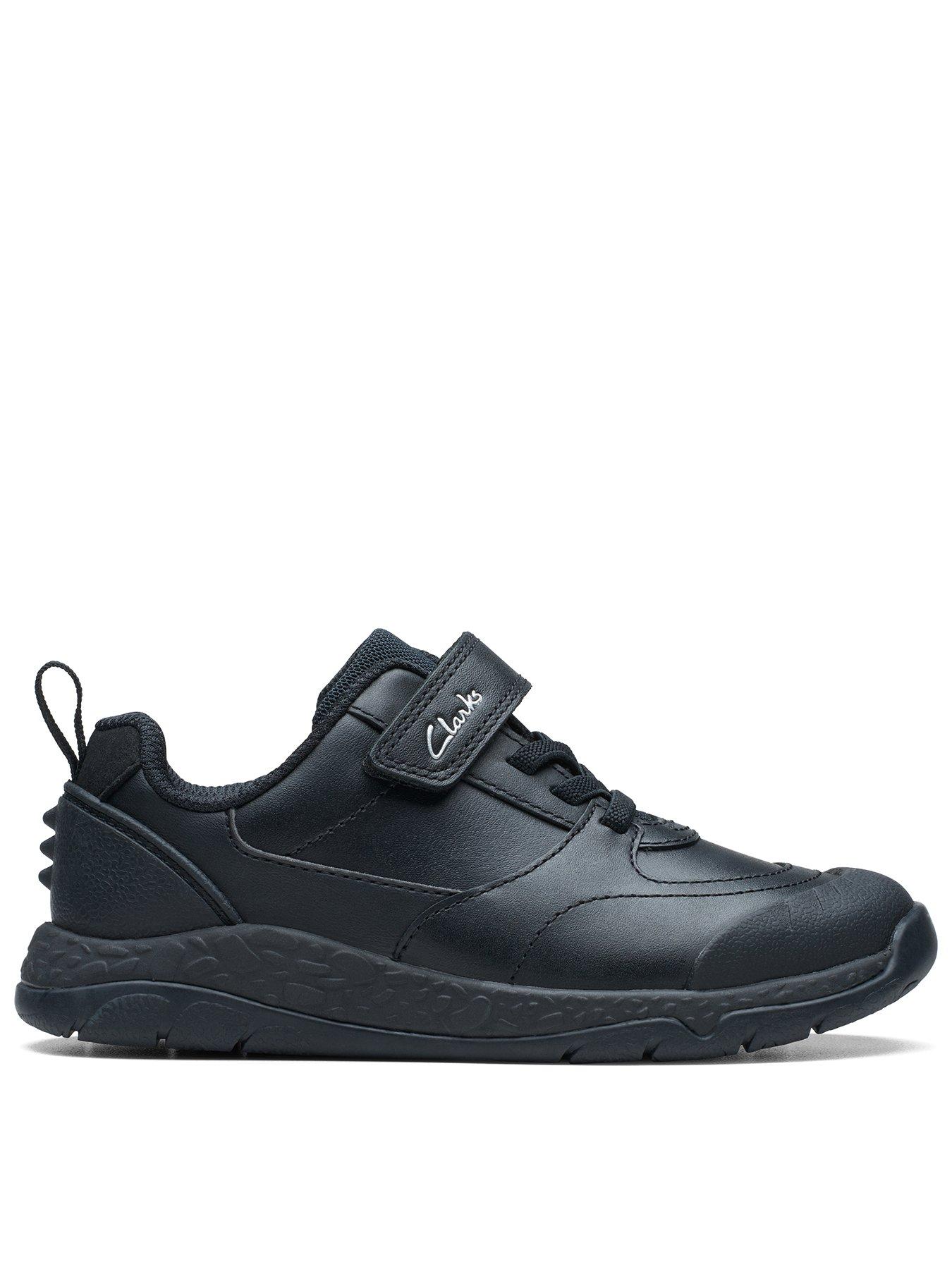 Image of Clarks Kid Steggystride School Shoe - Black