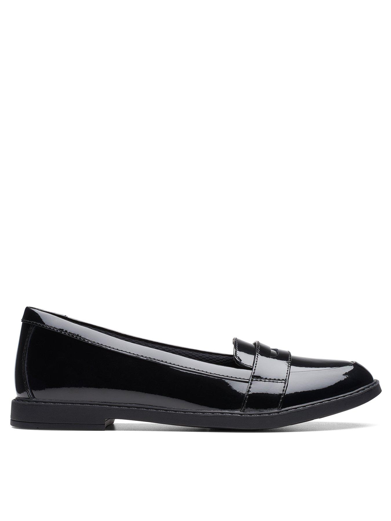 Black Standard Fit (F) School Leather Loafer Shoes
