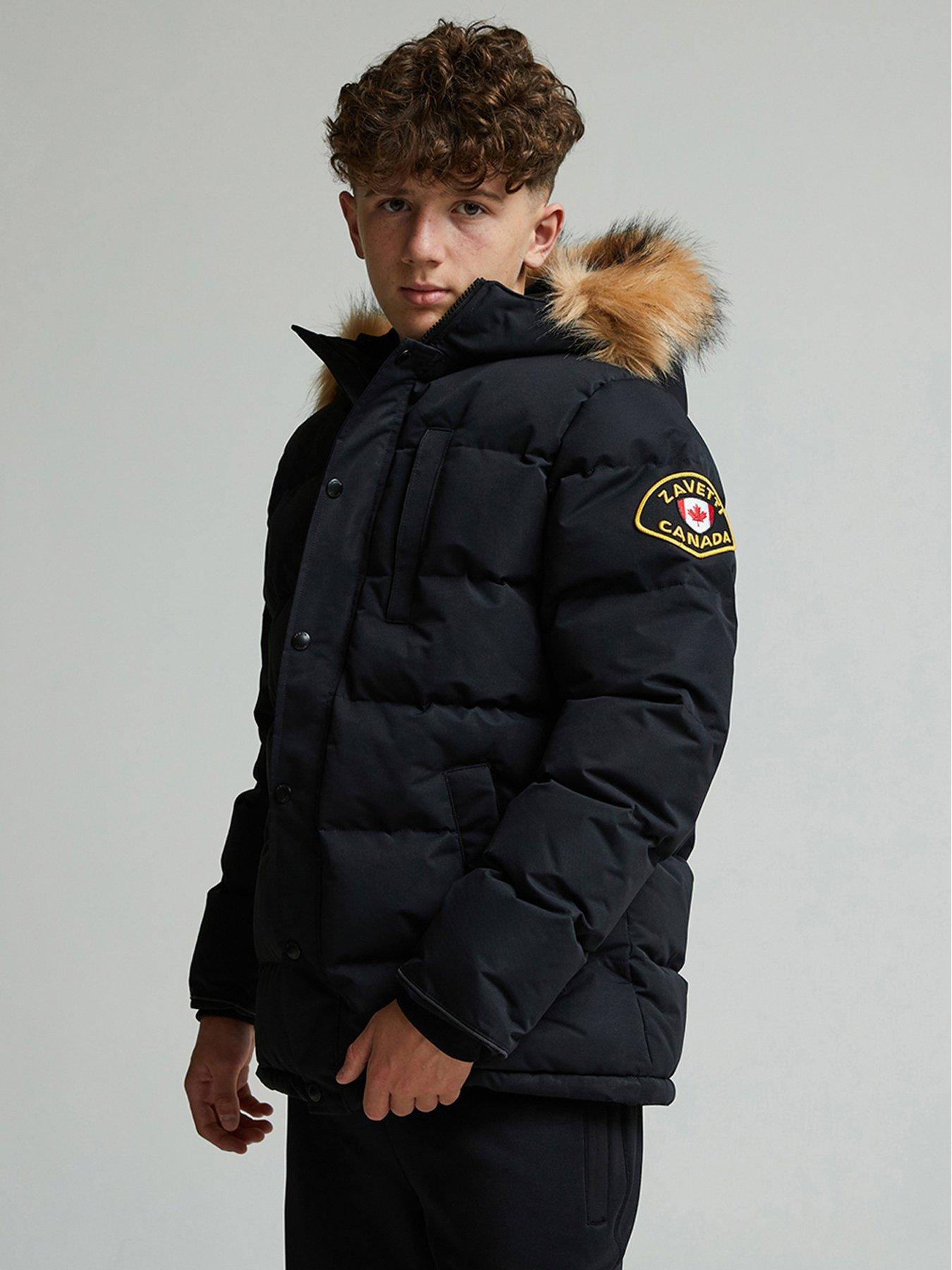 Image 1 of 5 of Zavetti Canada Junior Boys Oshawa 3.0 Puffer Parka Coat - Black