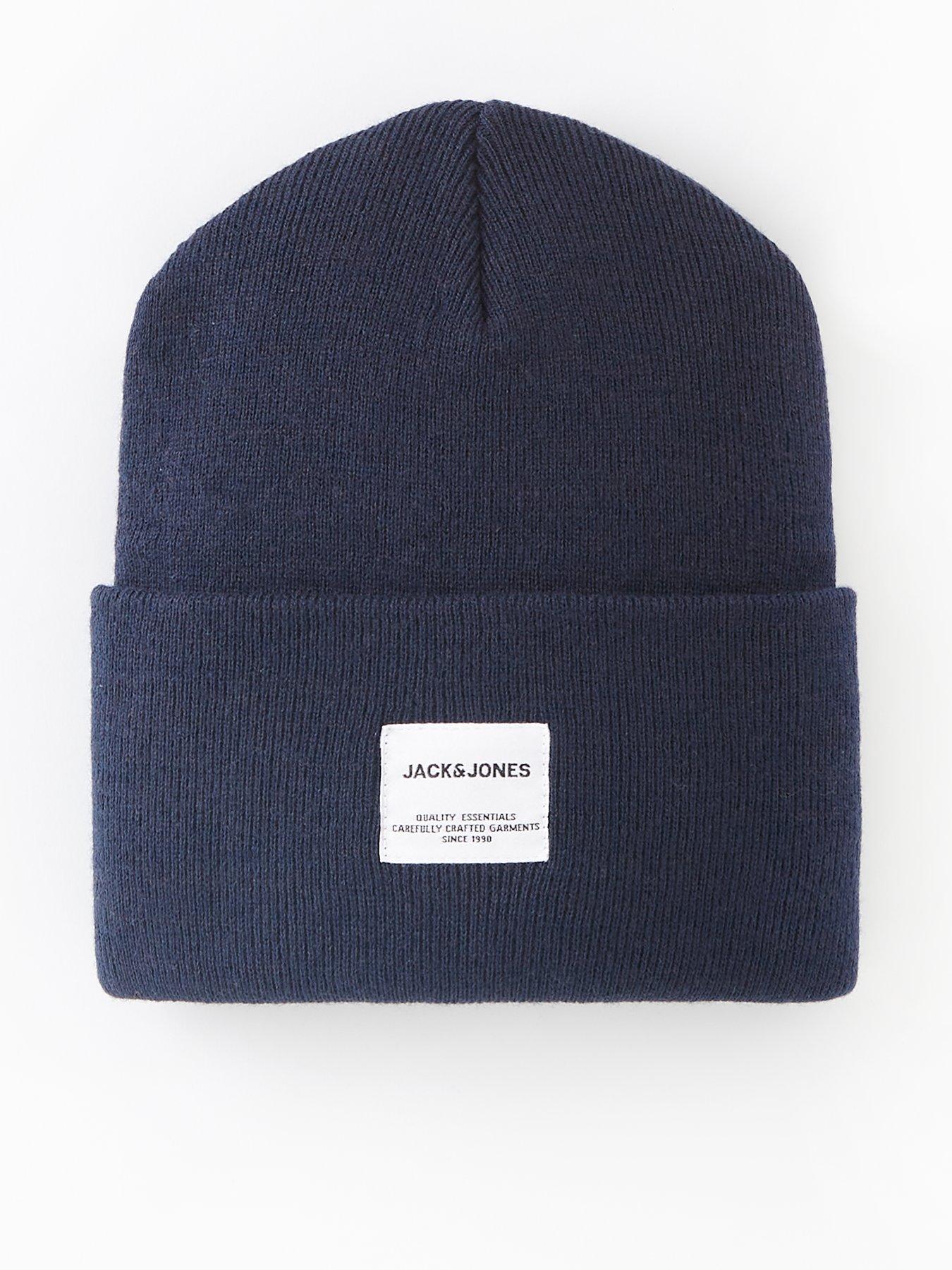 jack-jones-long-knit-logo-beanie-navyfront