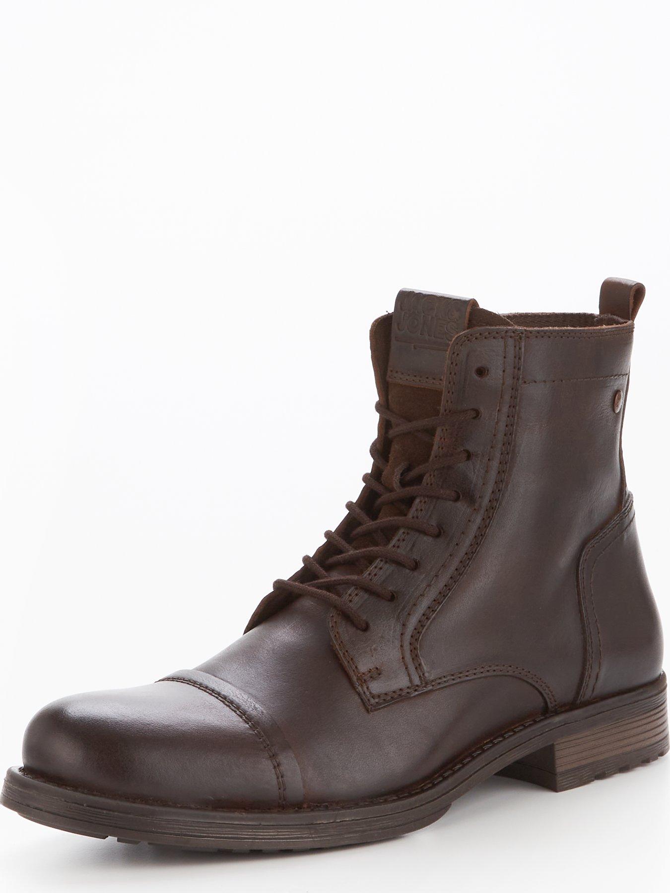 Russel Leather Stone Boots Brown