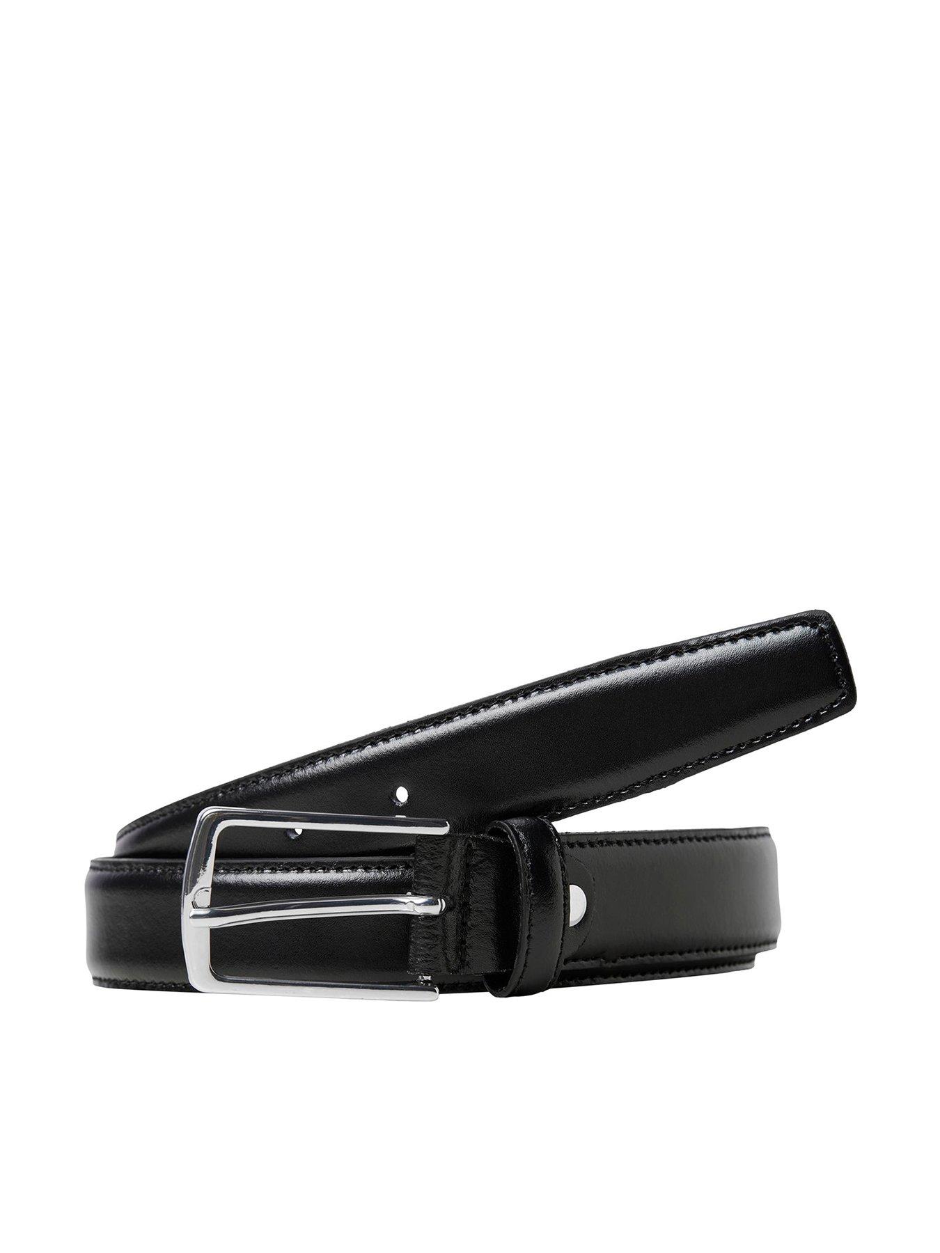 jack-jones-clean-cut-leather-belt-blackfront