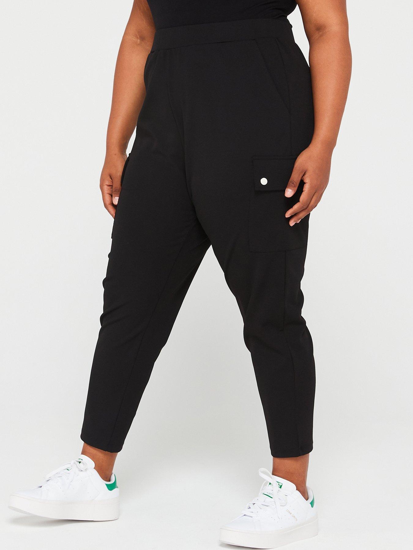 Image 1 of 6 of V by Very Curve Tapered Leg Cargo Stretch&nbsp;Crepe Trouser
