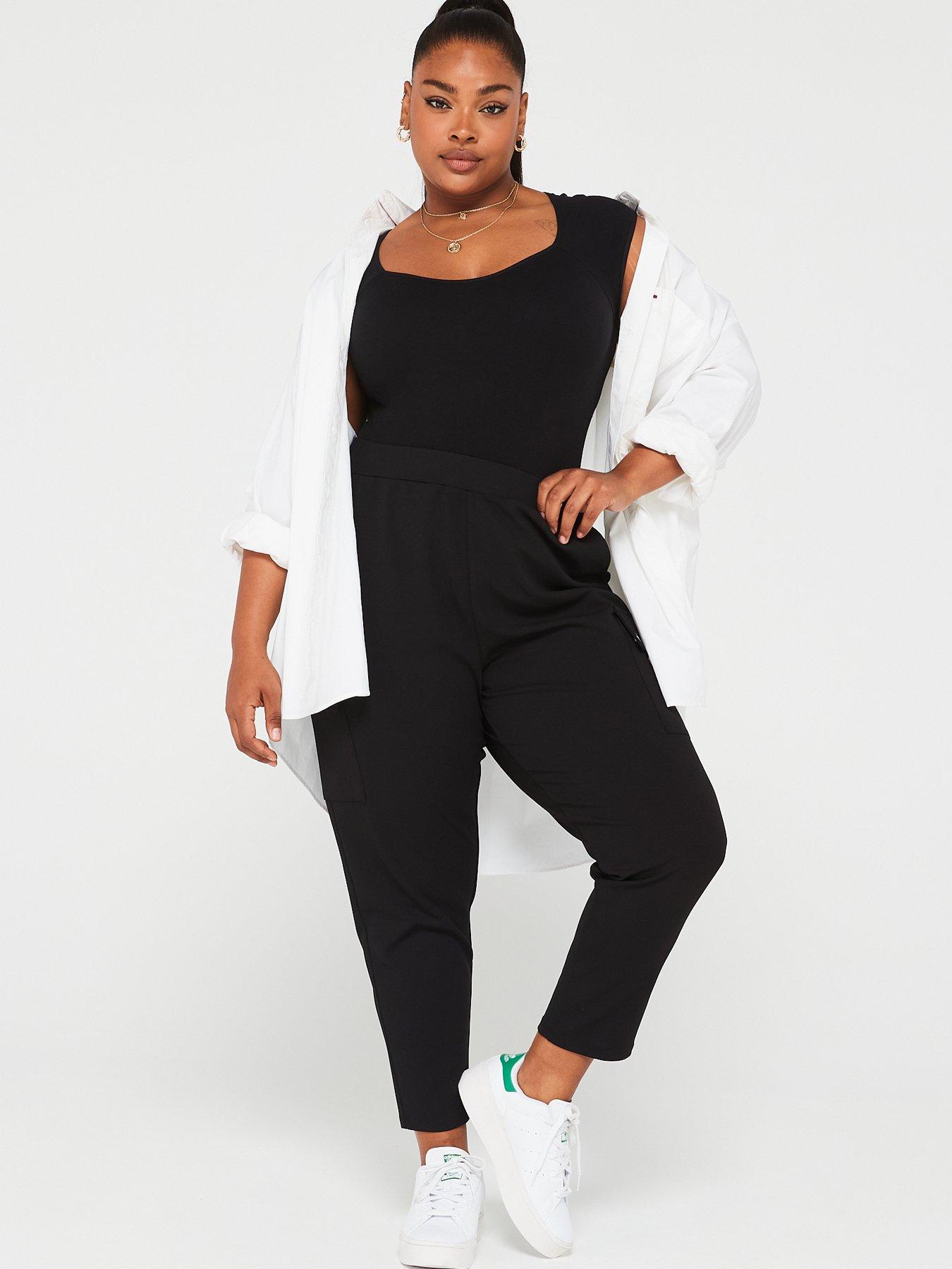 Image 3 of 6 of V by Very Curve Tapered Leg Cargo Stretch&nbsp;Crepe Trouser