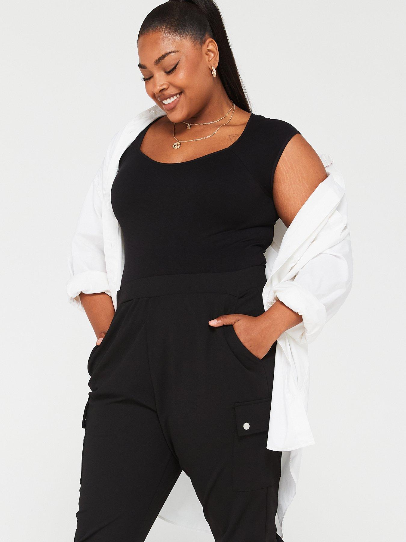 Image 5 of 6 of V by Very Curve Tapered Leg Cargo Stretch&nbsp;Crepe Trouser