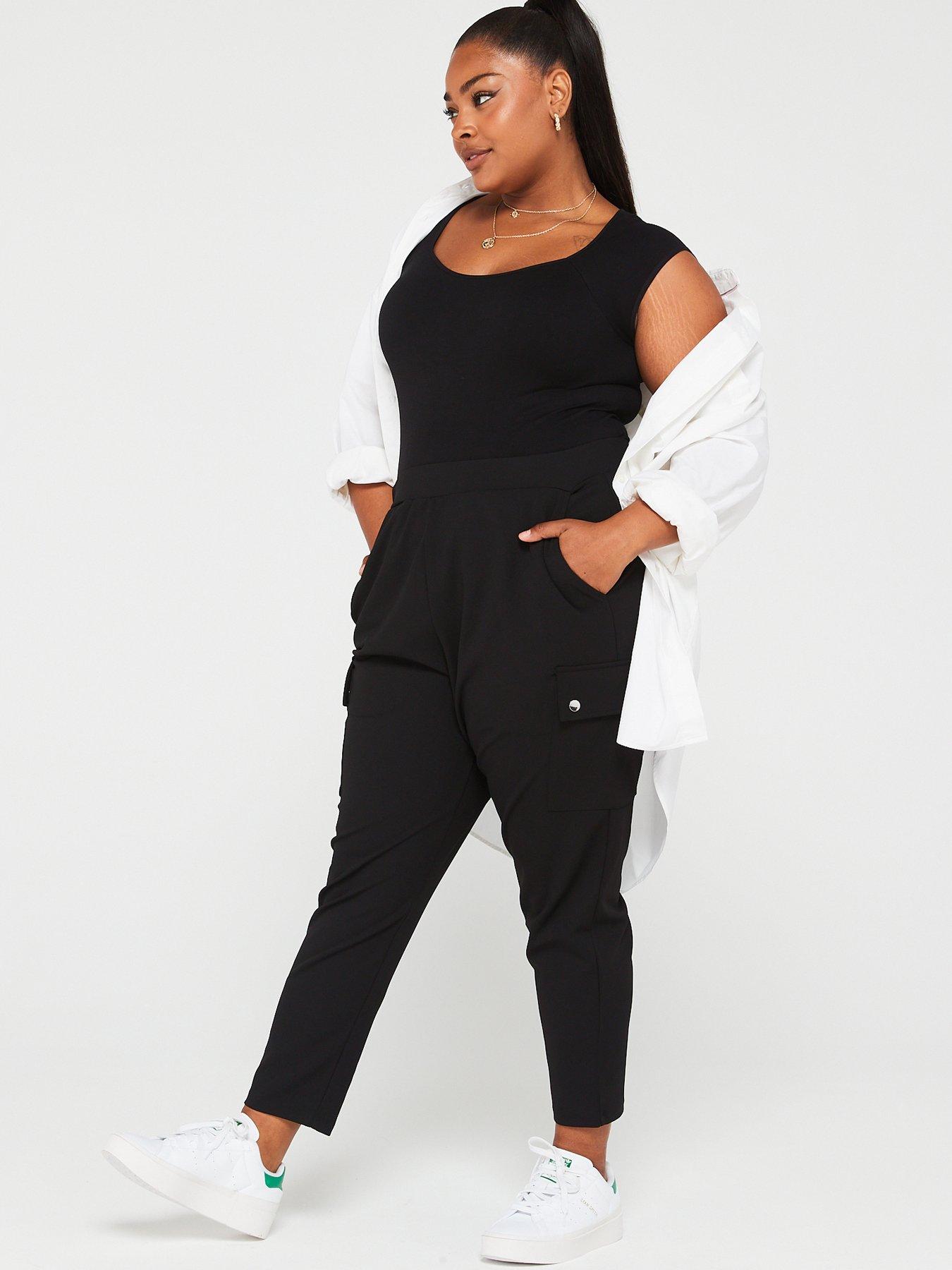 Image 6 of 6 of V by Very Curve Tapered Leg Cargo Stretch&nbsp;Crepe Trouser