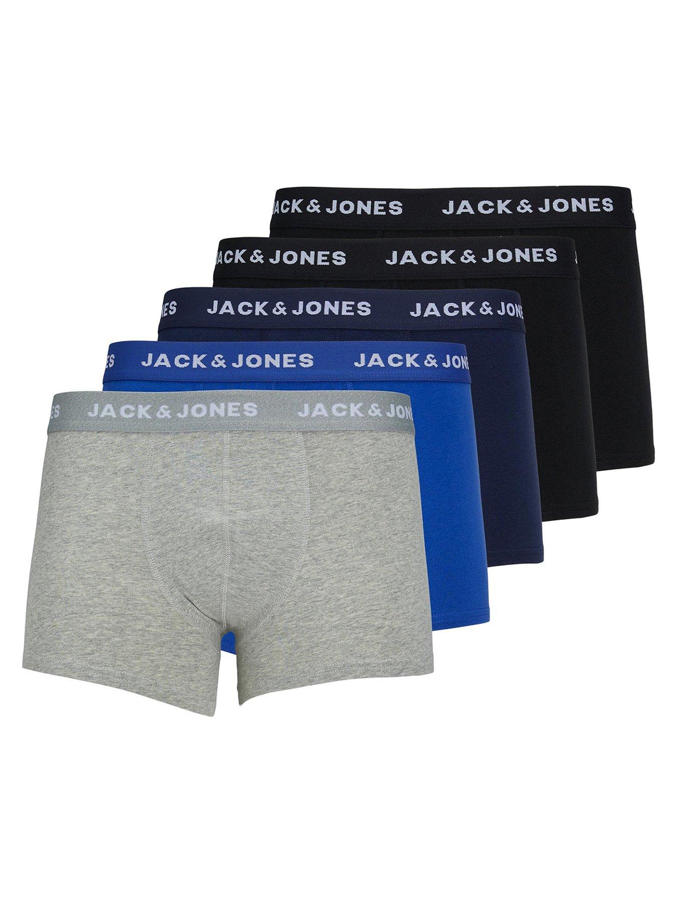 Image 1 of 3 of Jack & Jones Jack &amp; Jones 5-Pack Logo Waistband Trunks - Black