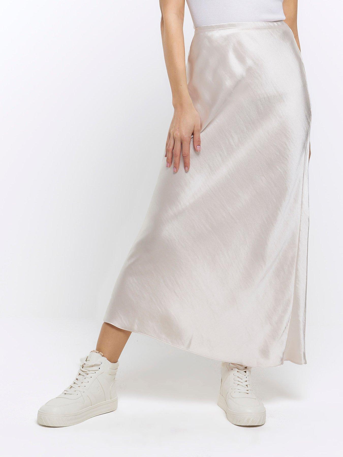 Silk midi skirt outlet river island