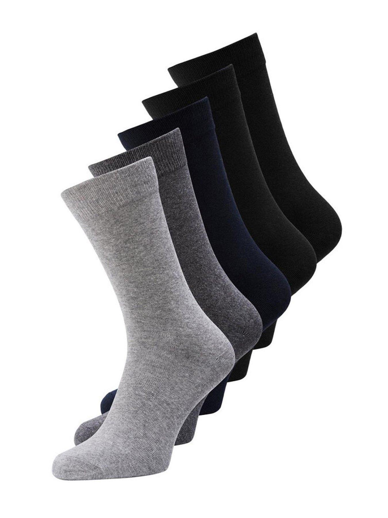 jack-jones-5-pack-formal-crew-socks-dark-greyfront