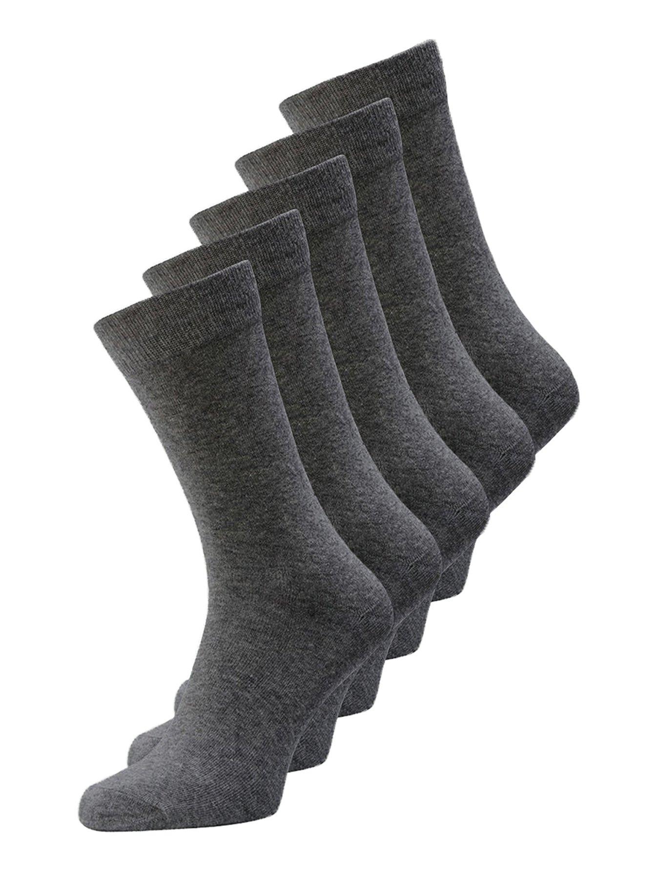 Image 1 of 1 of Jack & Jones 5-Pack Formal Crew Socks - Dark Grey