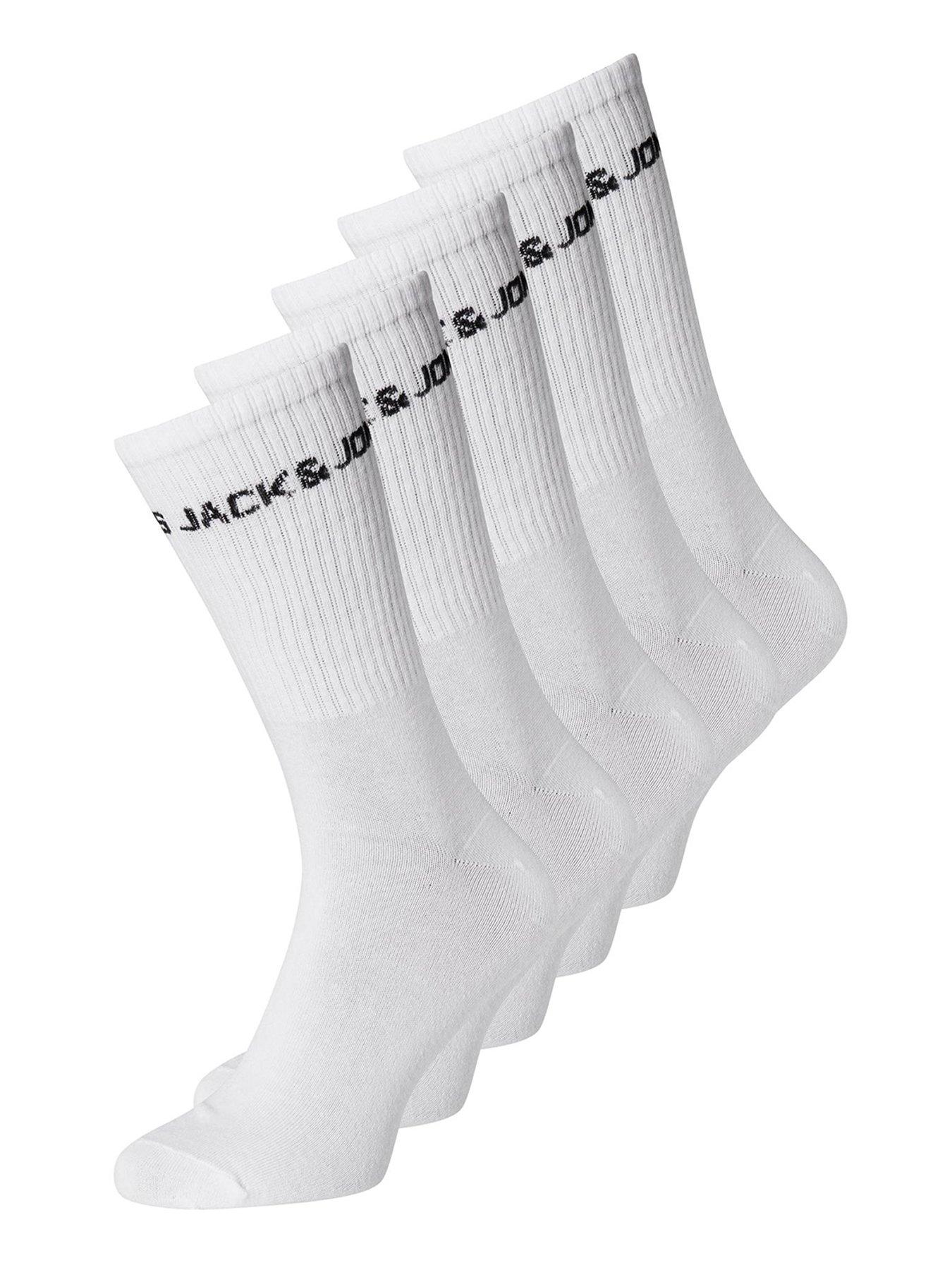 jack-jones-jack-amp-jones-5-pack-logo-tennis-socks-white