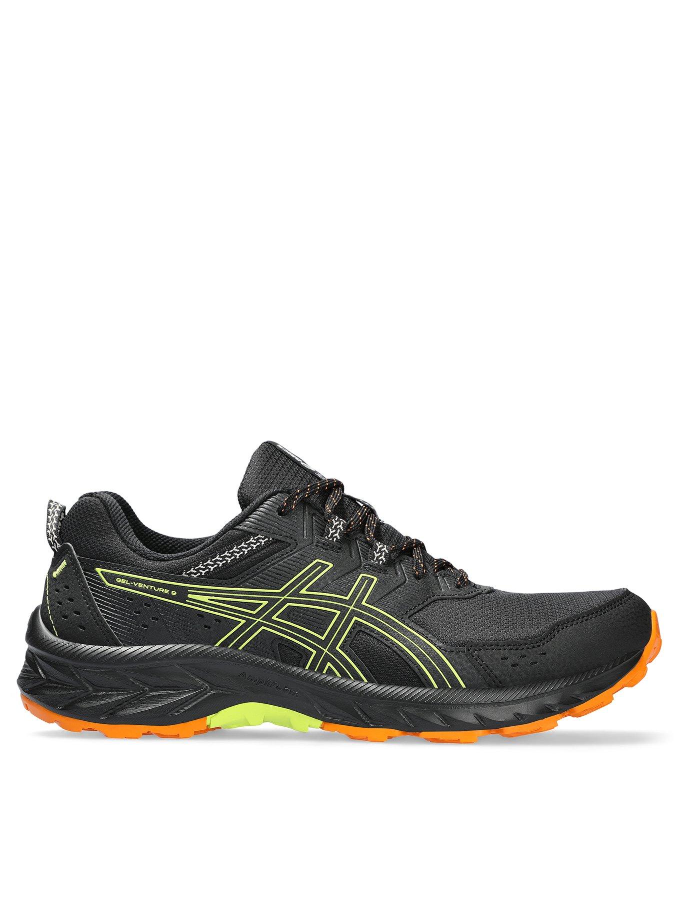 Asics black shop running trainers