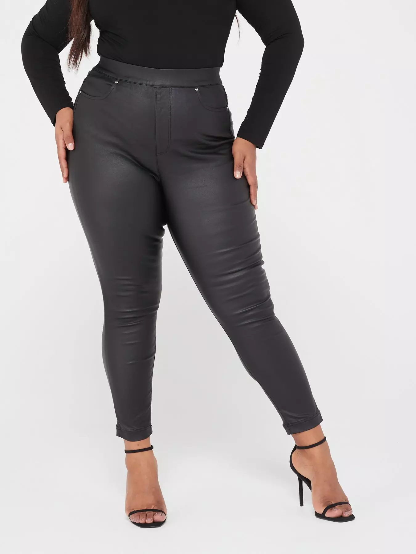 Rosie Black Coated Jeggings