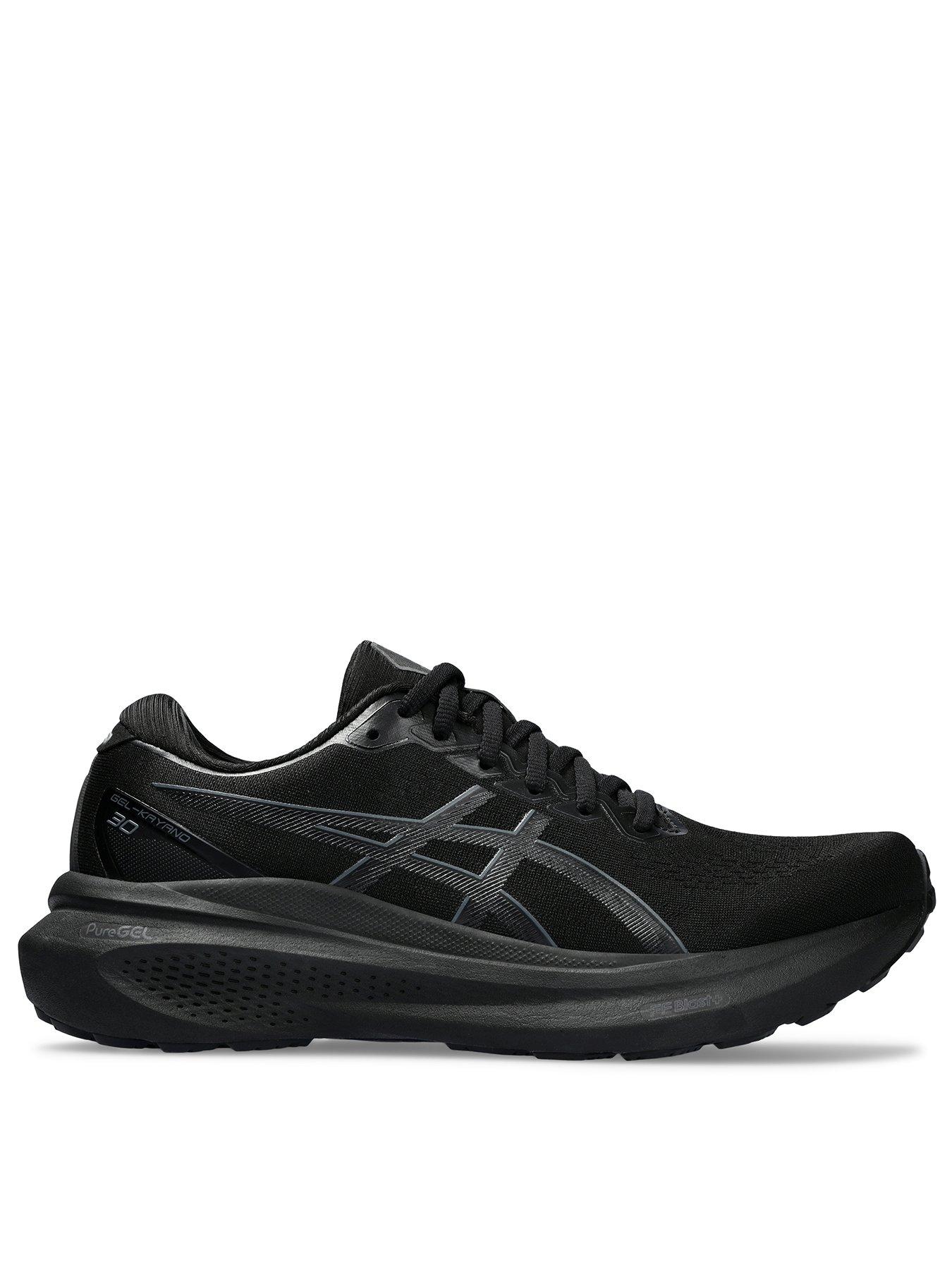 Black asics running on sale trainers