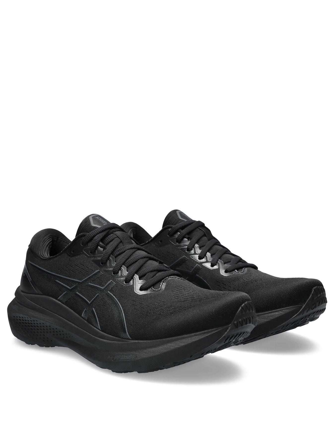 Asics black hotsell running trainers