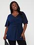 v-by-very-curve-lurex-angel-sleeve-wrap-top-bluefront