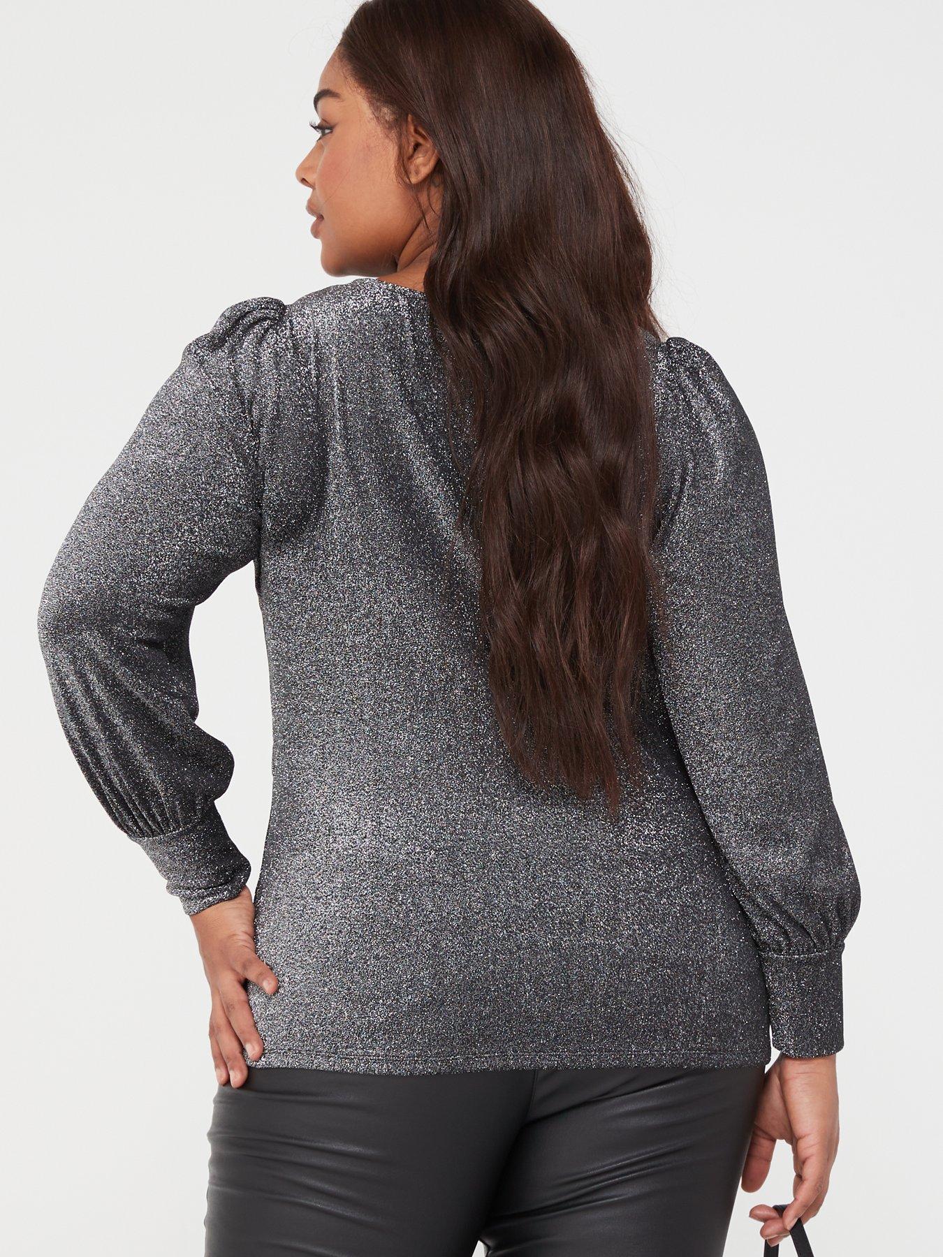 New Look Grey Slinky Long Sleeve Top