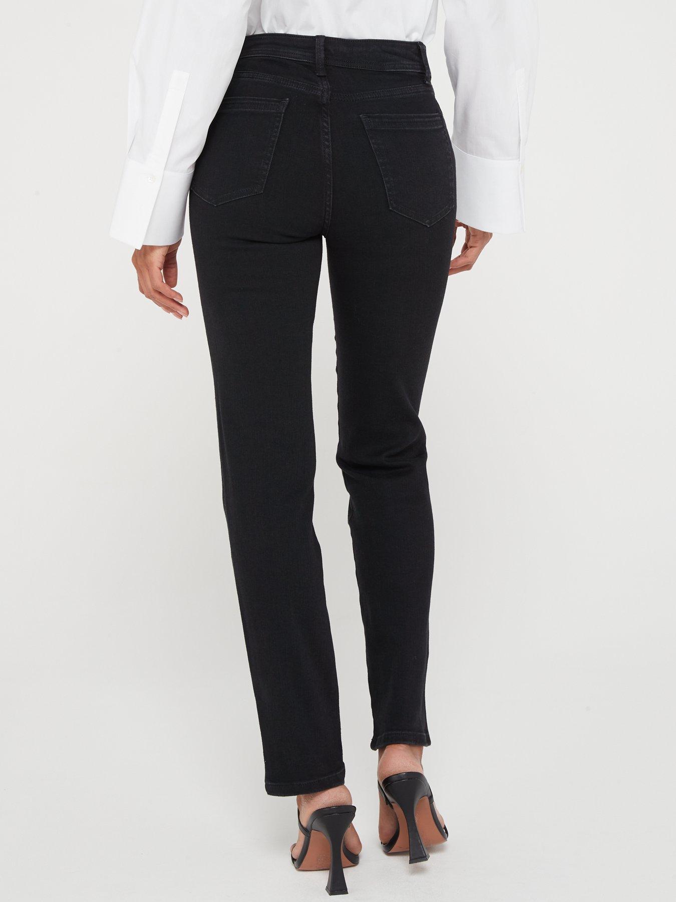 Image 2 of 6 of V by Very Sculpt Straight Jeans With Stretch - Black