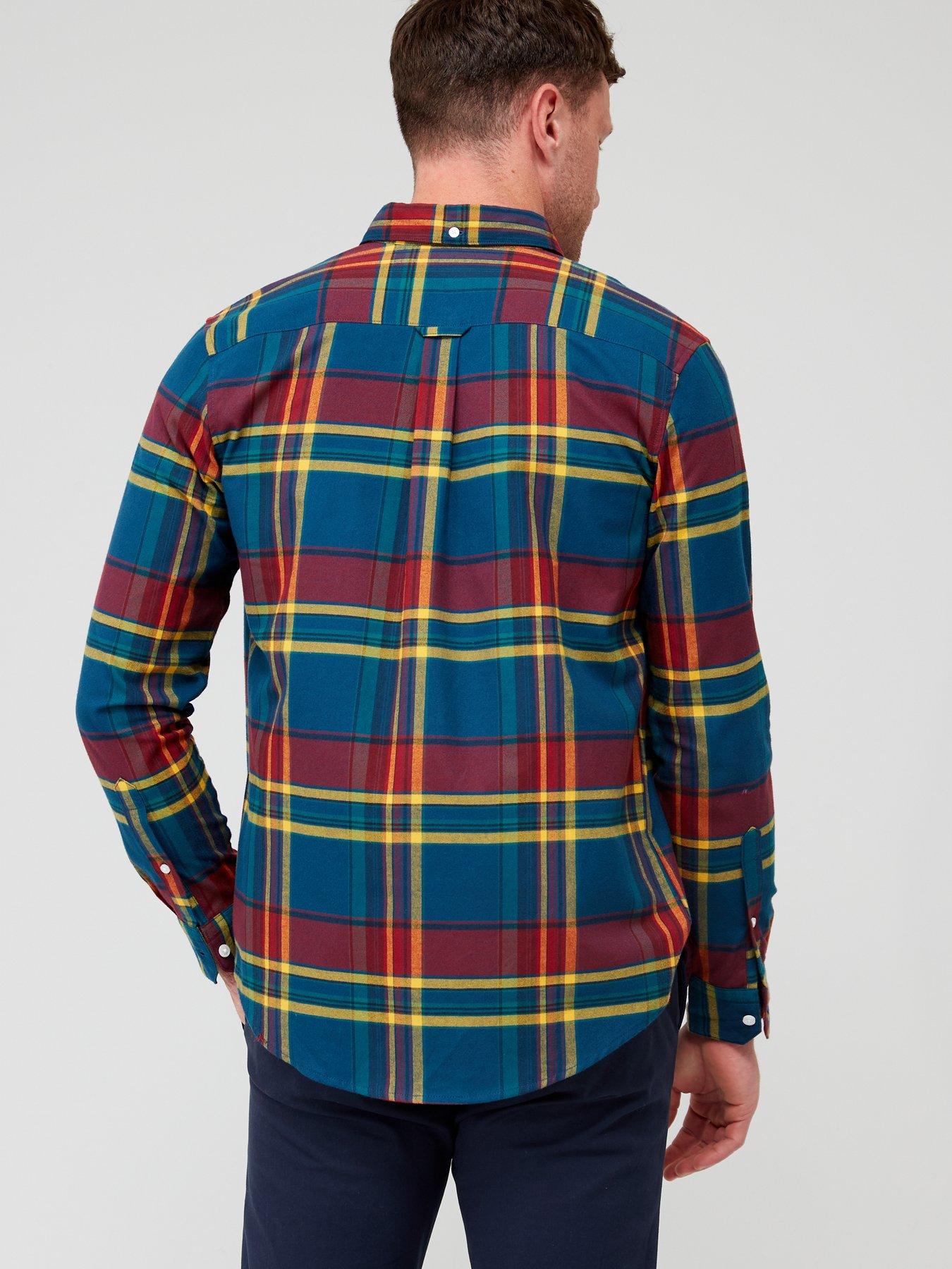 farah-giusto-long-sleeve-twill-check-shirt-dark-bluestillFront