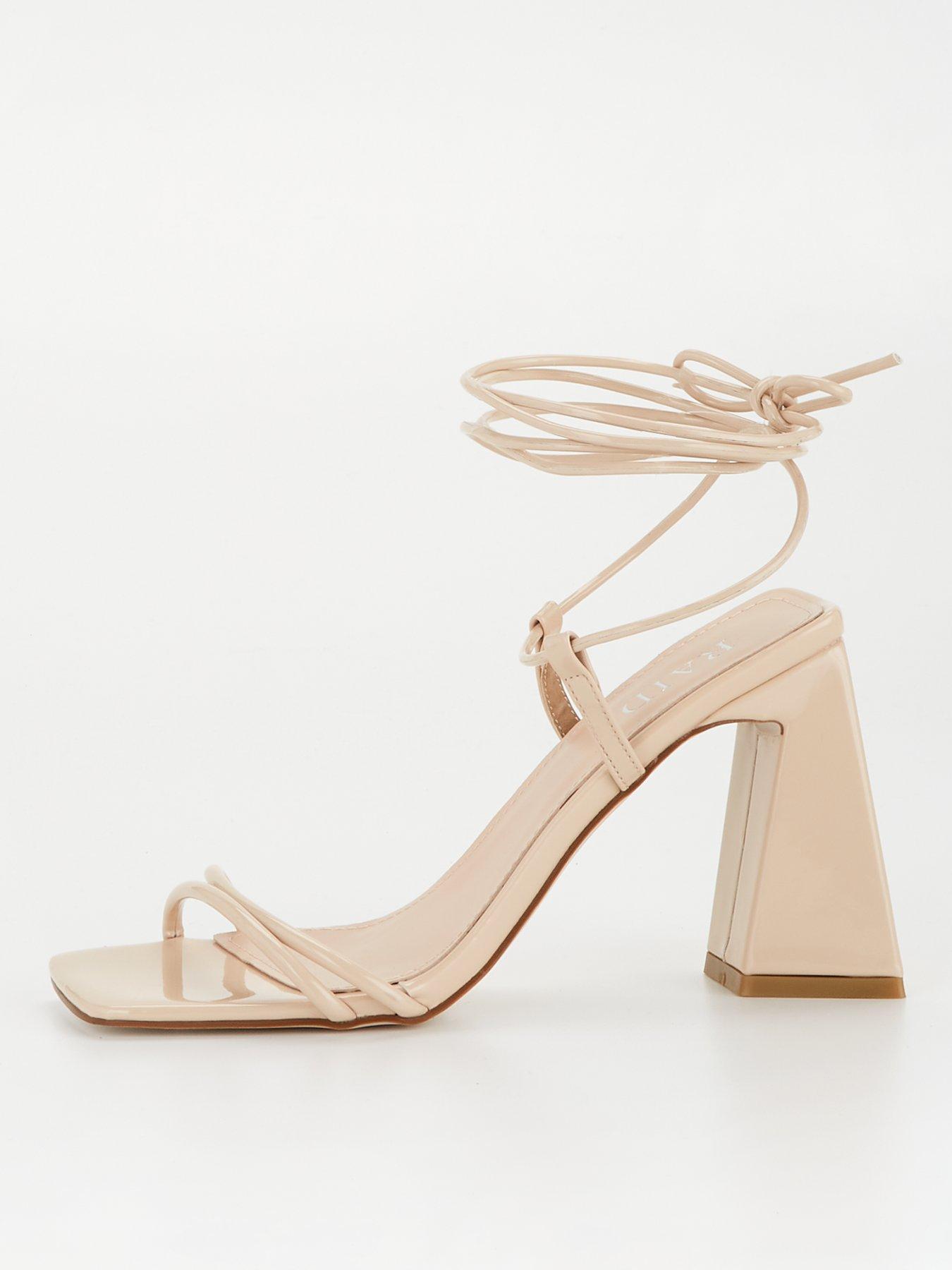 New Look Off White Leather-Look Strappy Espadrille Wedge Heel Sandals