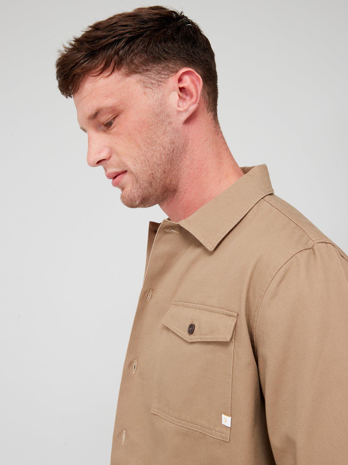 farah-peters-long-sleeve-twill-overshirt-beigeoutfit