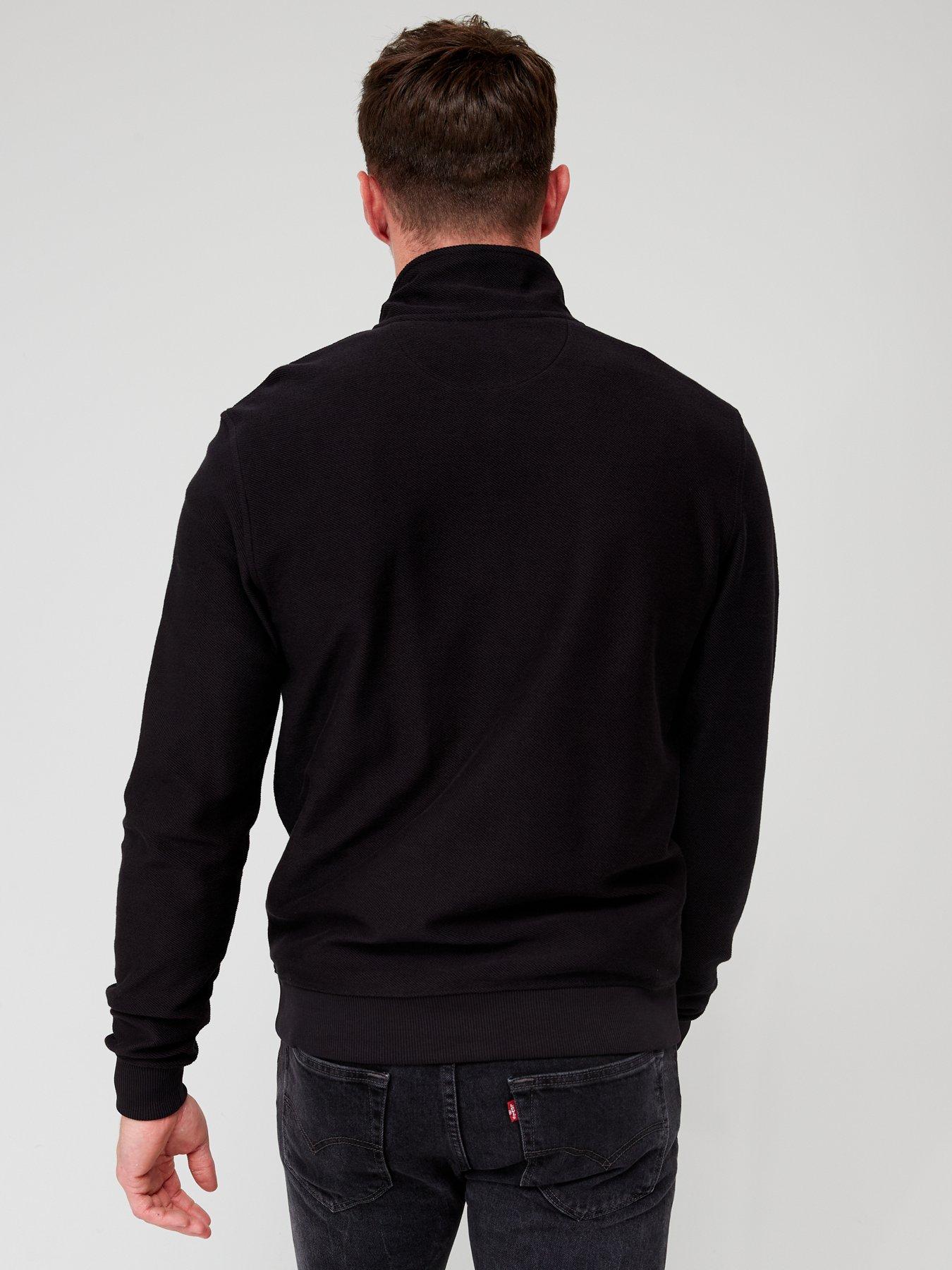 farah-weah-twill-12-zip-sweatshirt-blackstillFront