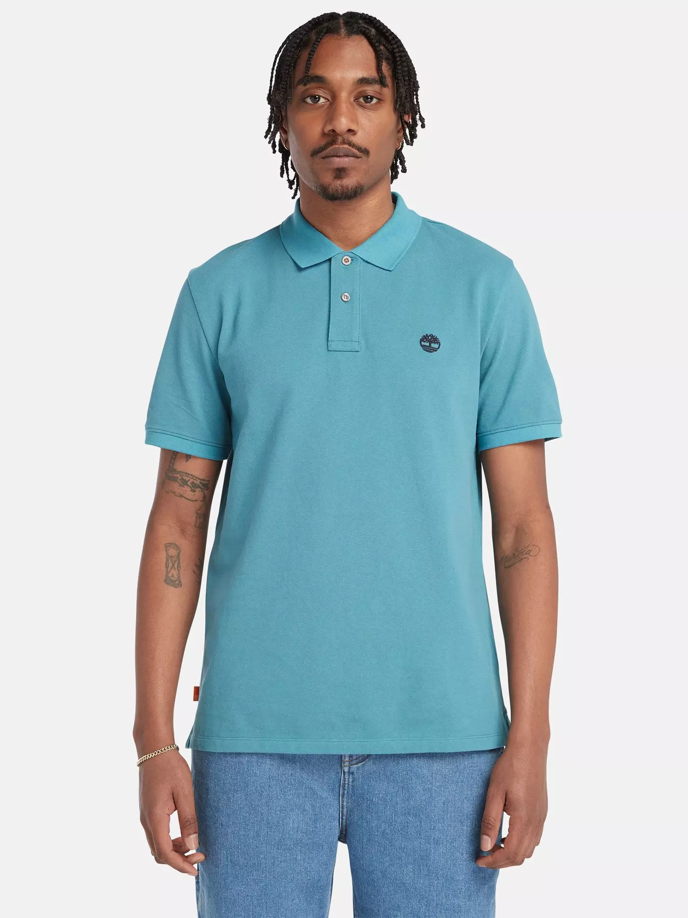 Millers River Tipped Polo Shirt for Men in Blue