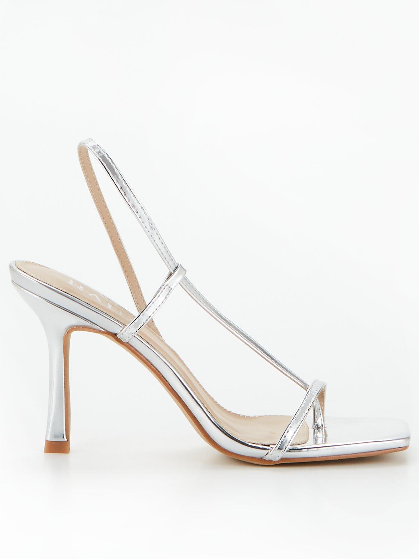 Heeled store sandals silver