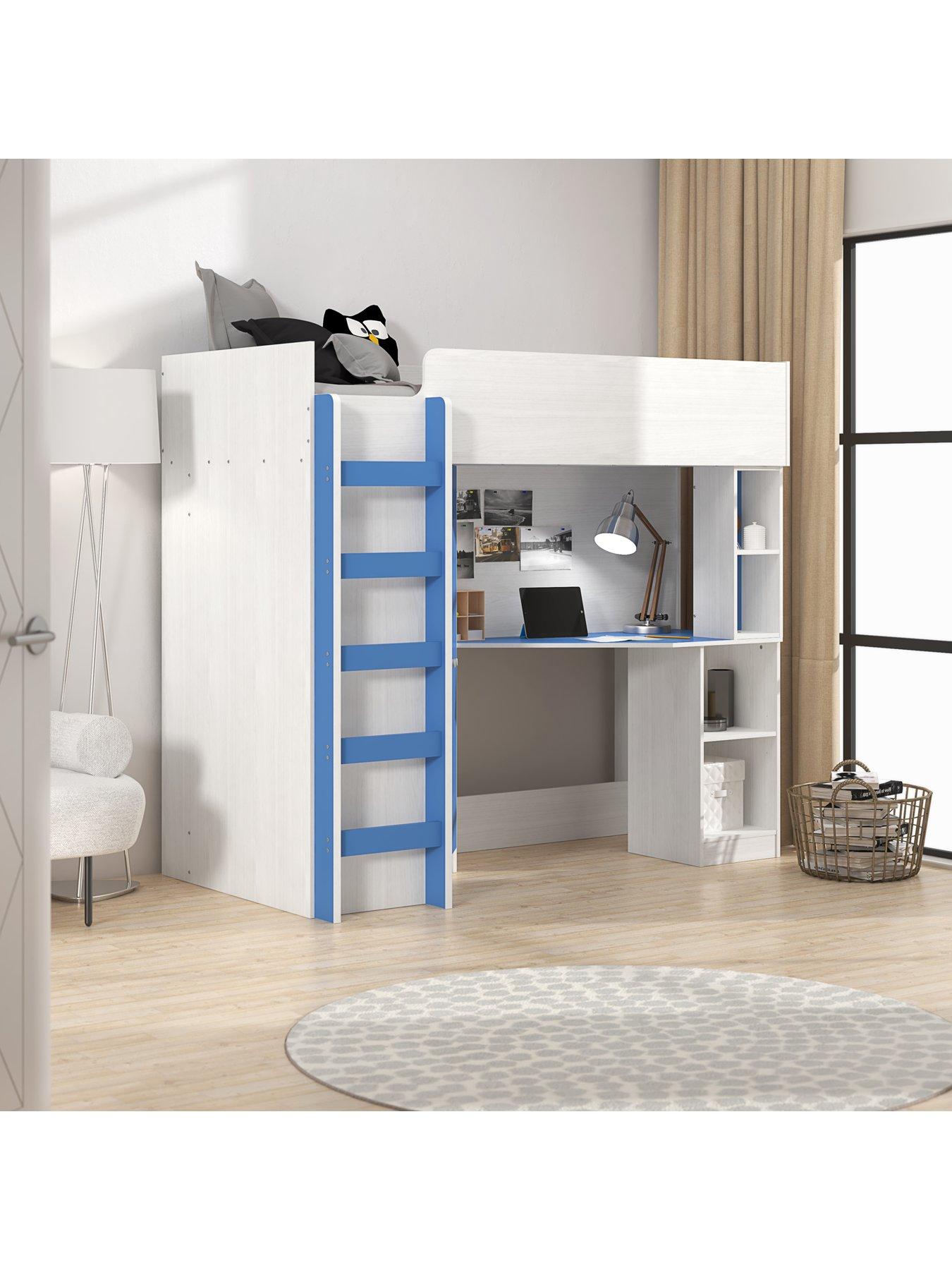 Image 3 of 7 of Very Home Miami Fresh High Sleeper with Mattress Options (Buy and SAVE!) - Blue