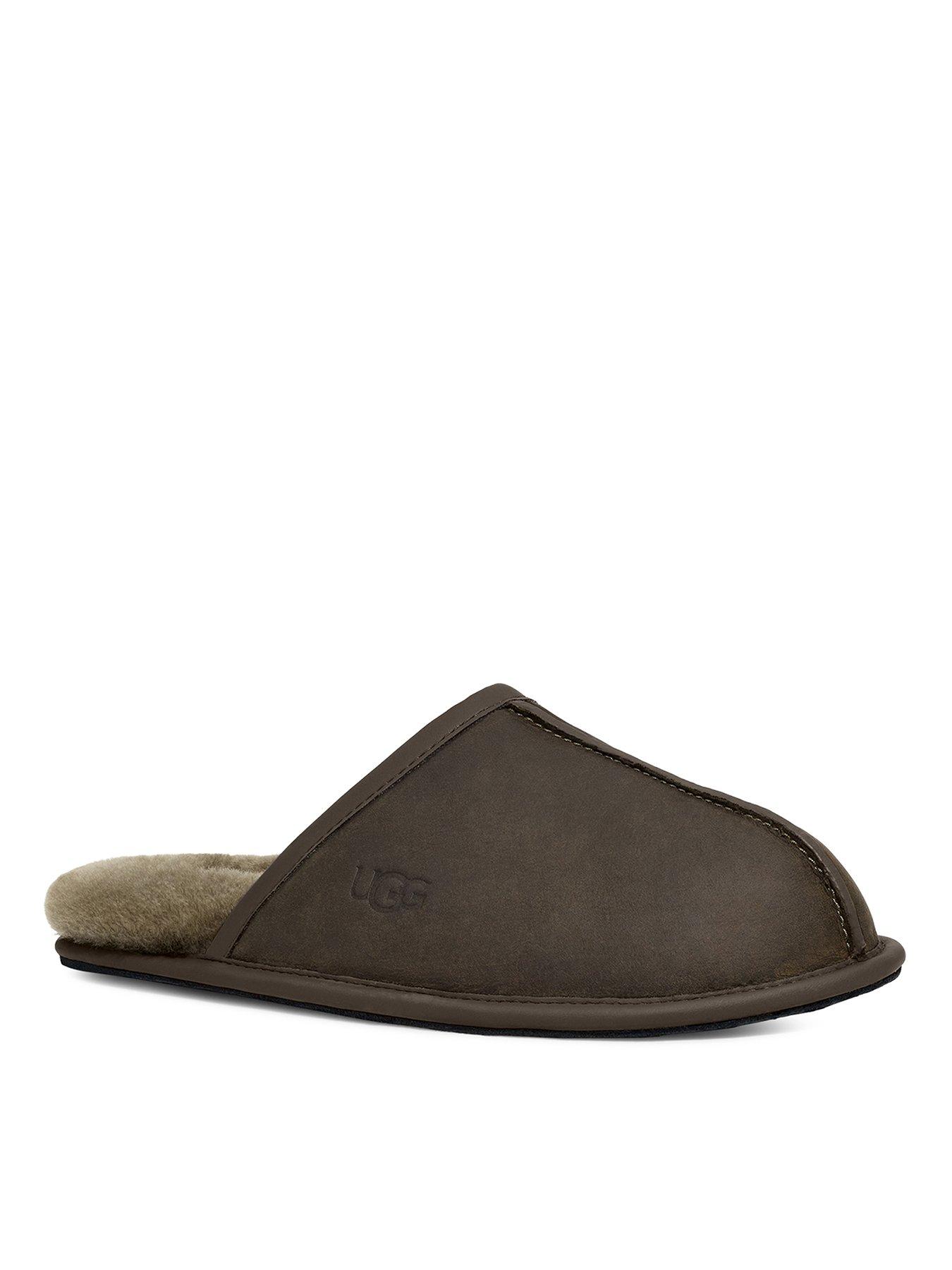 Mens ugg shop scuff leather slippers