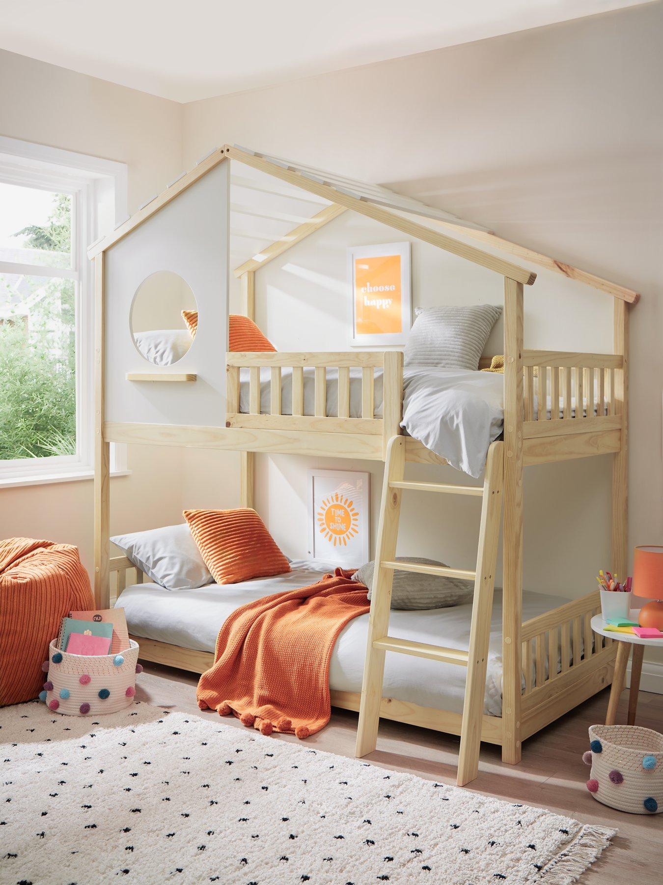 Image of Very Home Pixie Solid Pine Bunk Bed with Mattress Options (Buy and SAVE!)