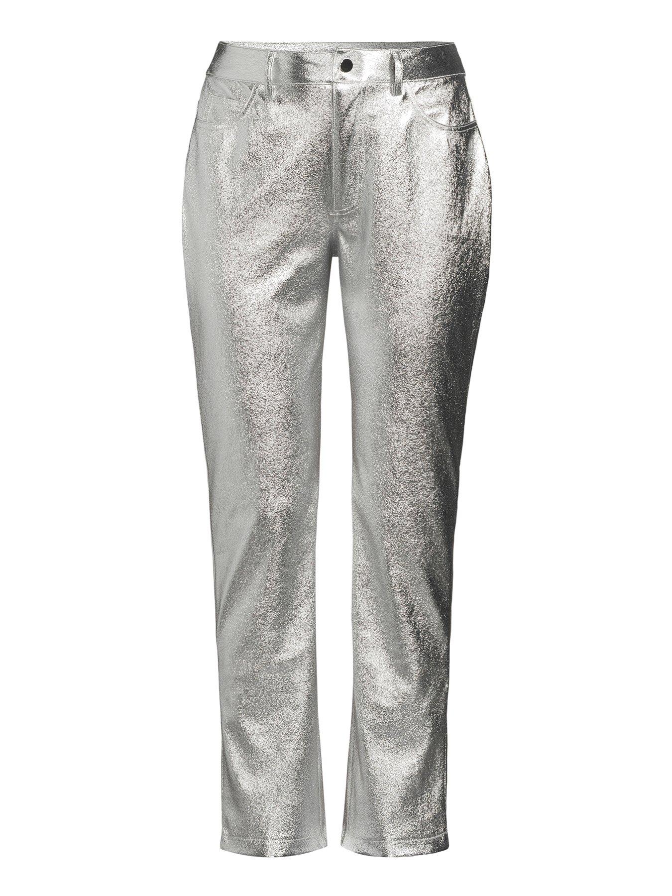 michelle-keegan-metallic-straight-trousers-silverdetail