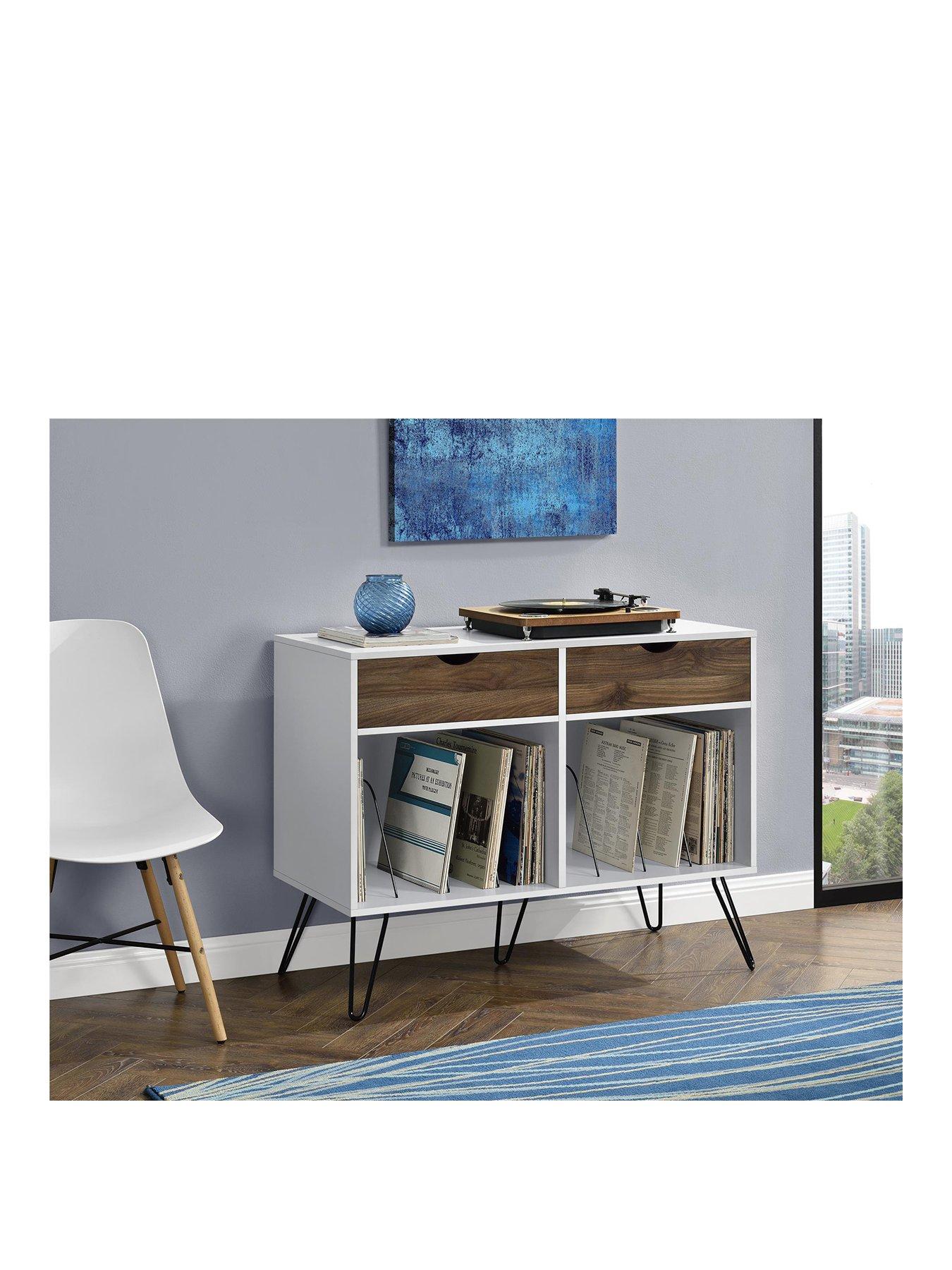 novogratz-concord-2-drawer-side-tableturntable-stand-whiteoakstillFront