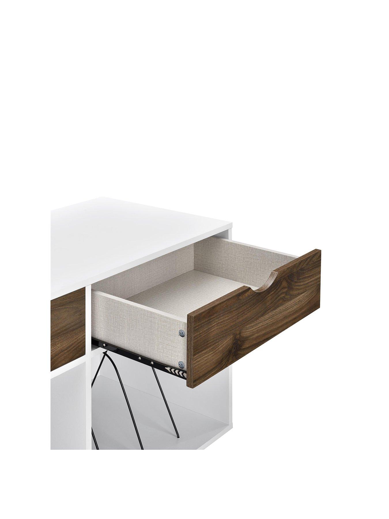 Image 3 of 4 of Novogratz Harmony Side Table With Drawers - White/Oak