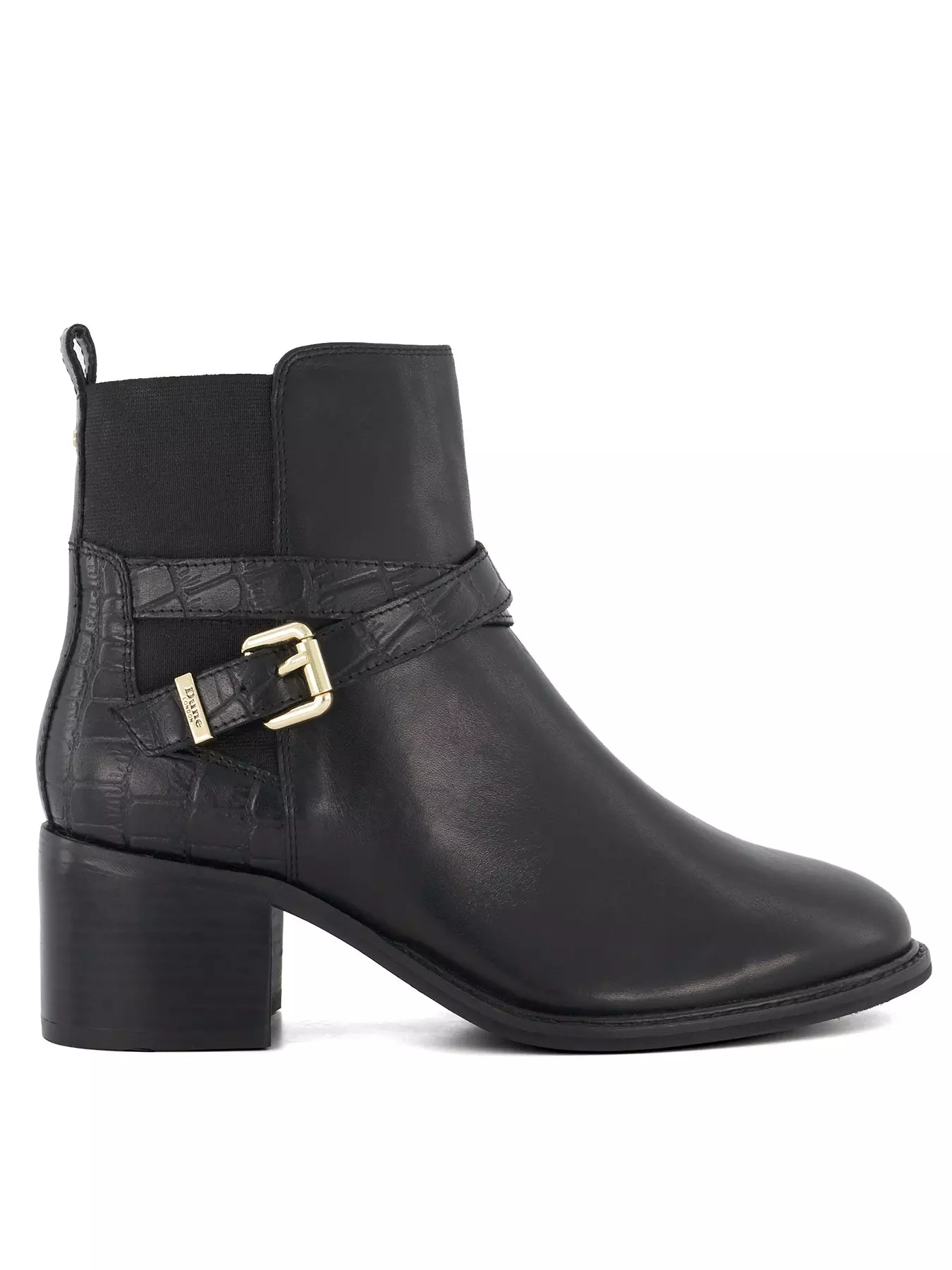 dune black leather ankle boots