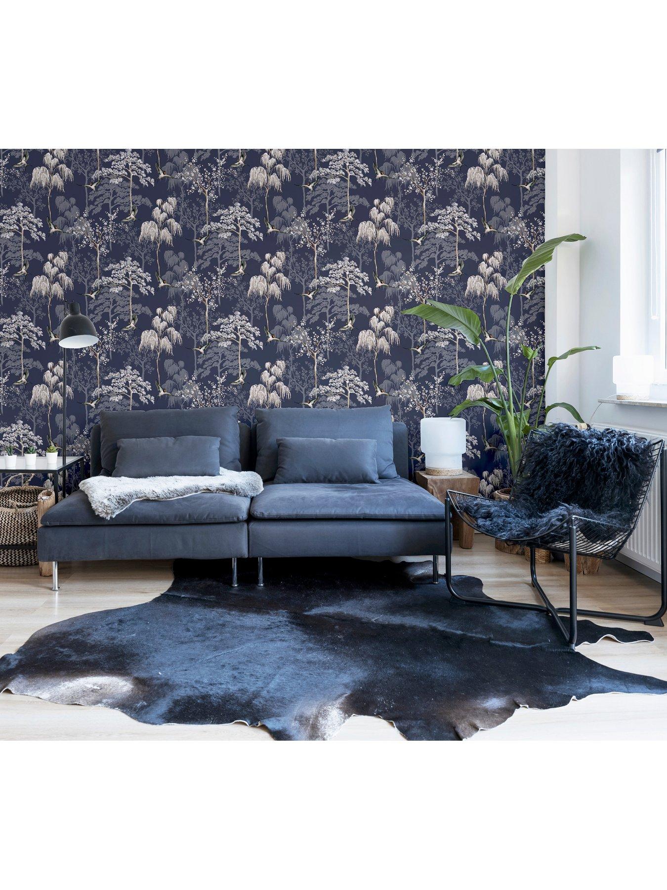 ARTHOUSE Japanese Garden Blue Wallpaper