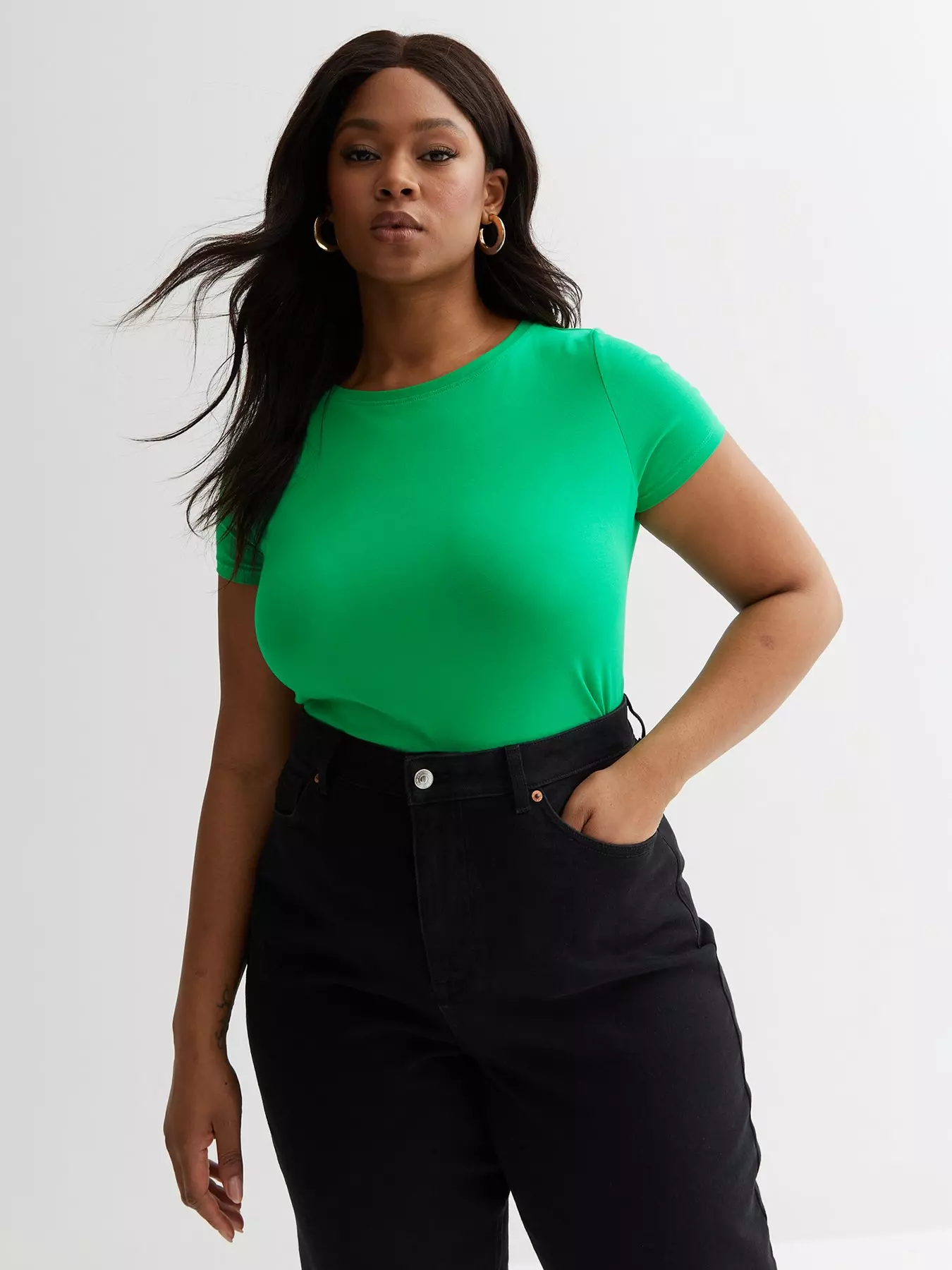 Plus Size Yours Curve Khaki Green 'New York' Slogan Varsity Tshirt Size 26-28 | Women's Plus Size and Curve Fashion