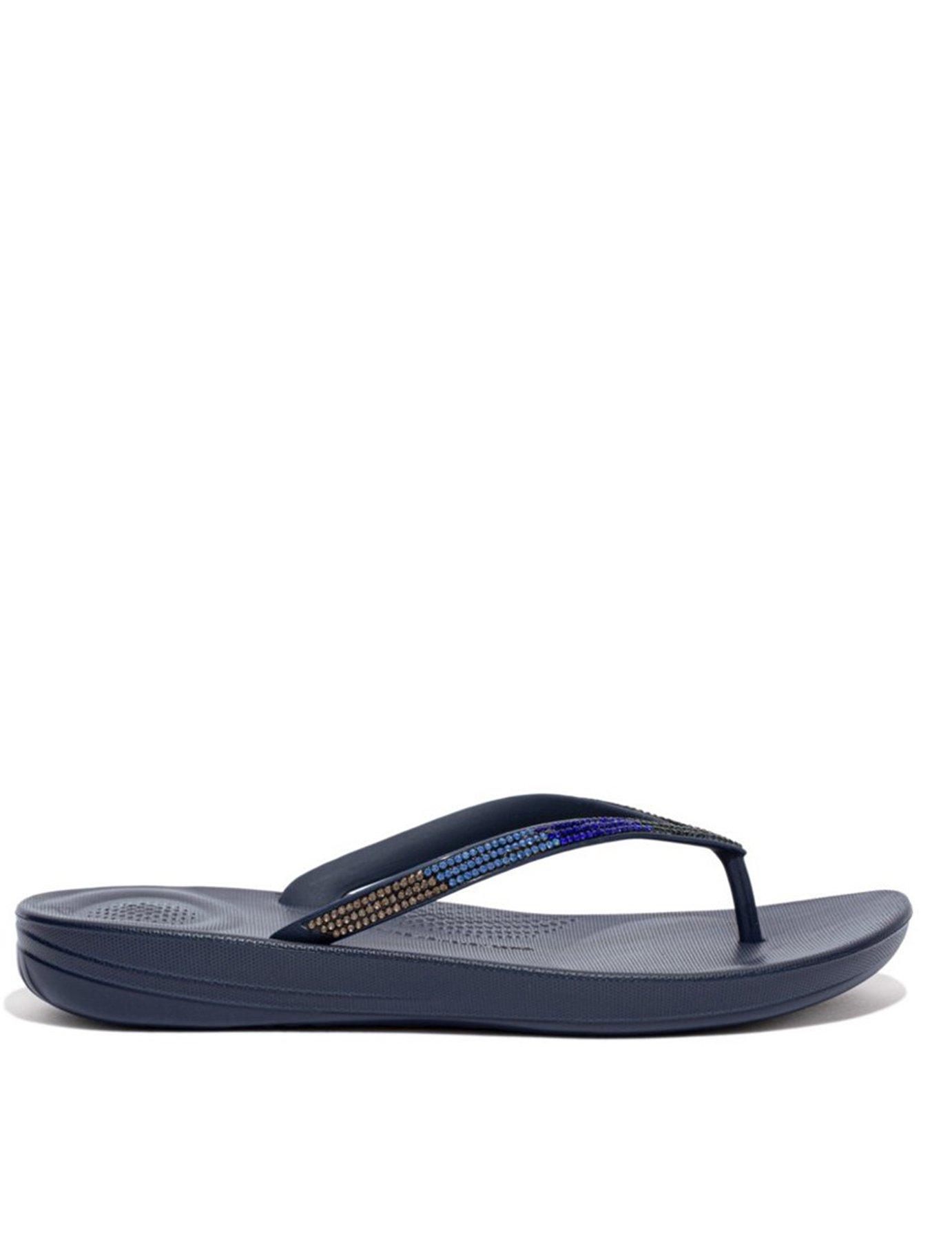 Navy sparkle store flip flops