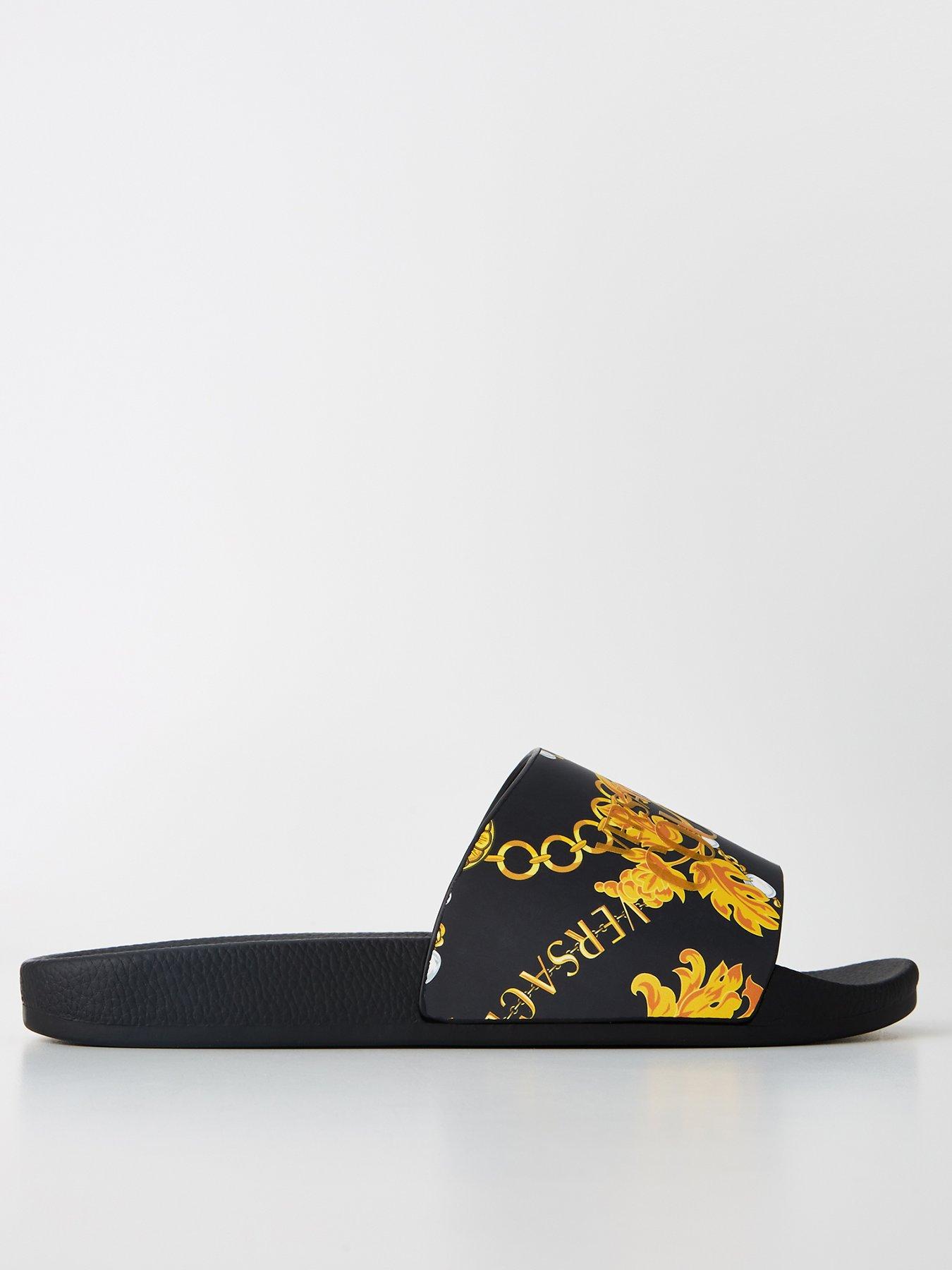 Versace hot sale black sliders