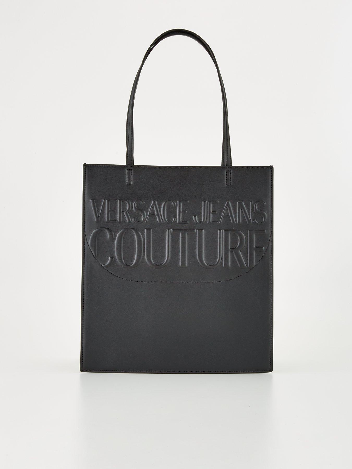 VERSACE JEANS COUTURE: bag in smooth synthetic leather and saffiano - Black  1