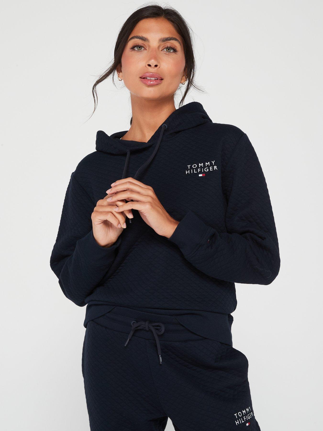 Tommy Hilfiger Quilted Loungewear Hoodie Black Very Ireland