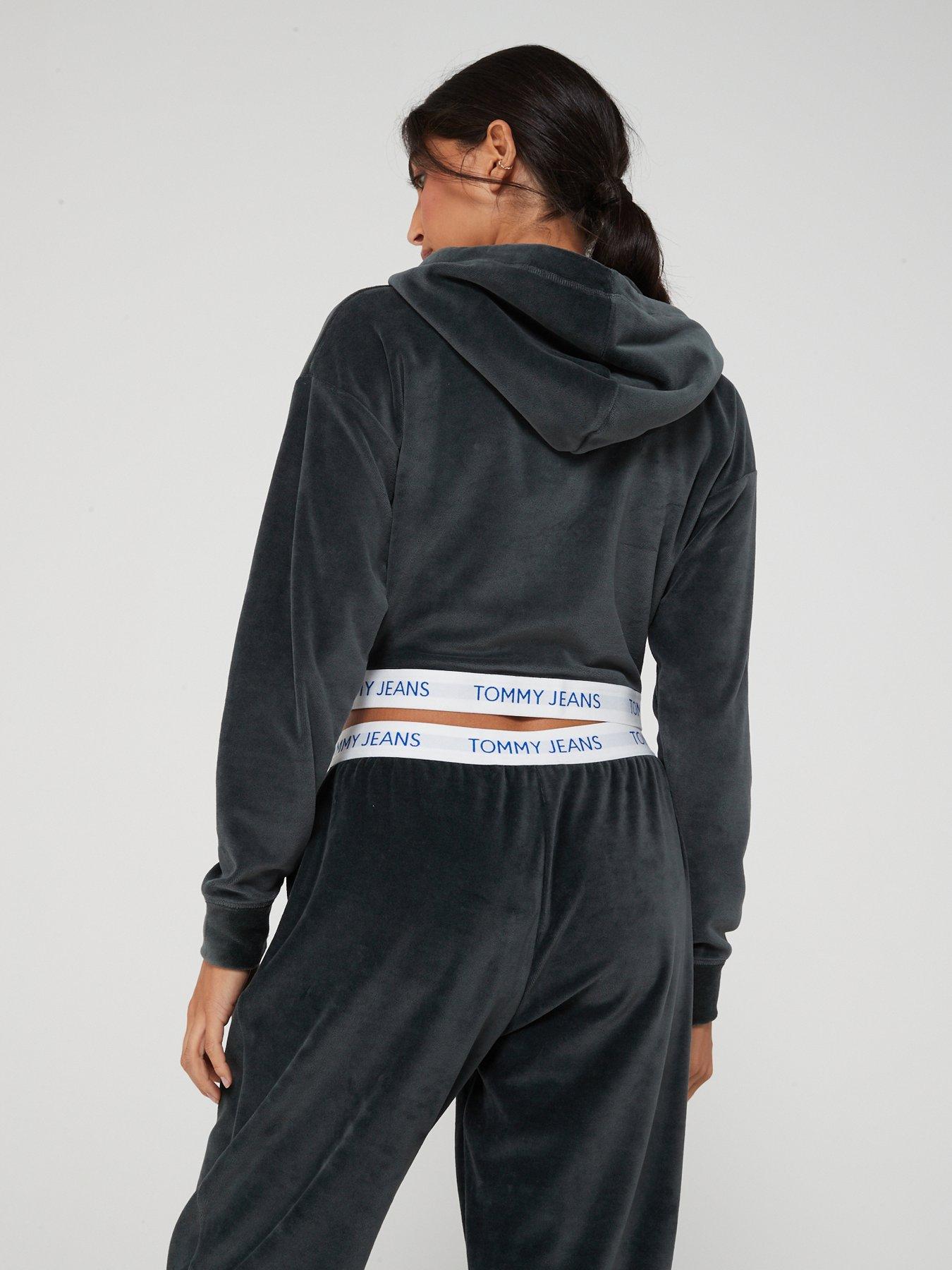 Velour Lounge Hoodie Grey