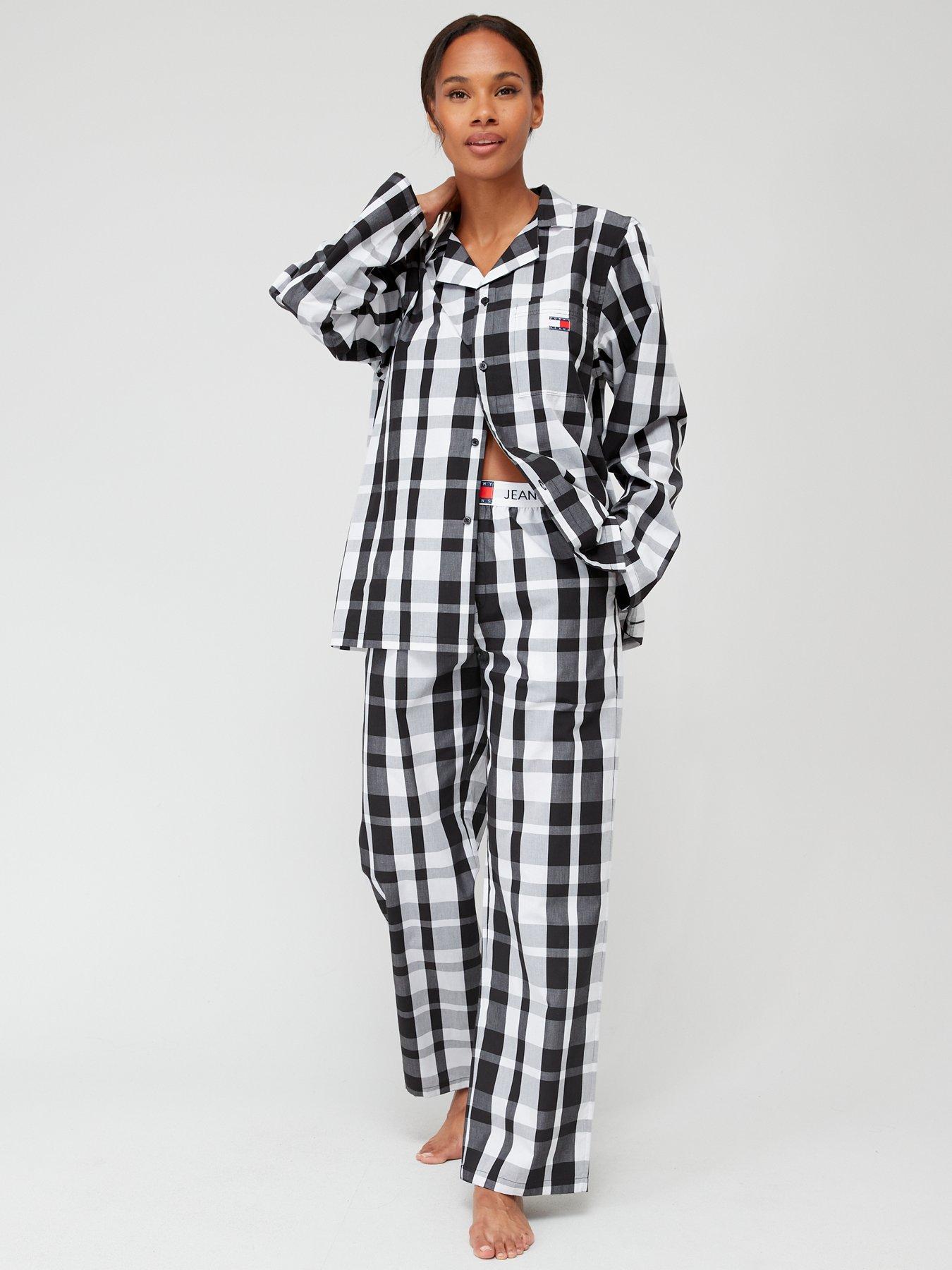 Tommy Hilfiger Satin Striped Cami, Short & Eyemask Pyjama Set - Blue