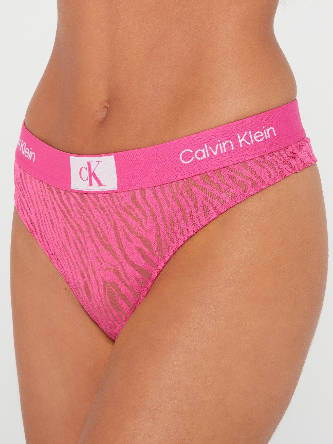Calvin Klein 1996 Animal Lace Thong - Pink