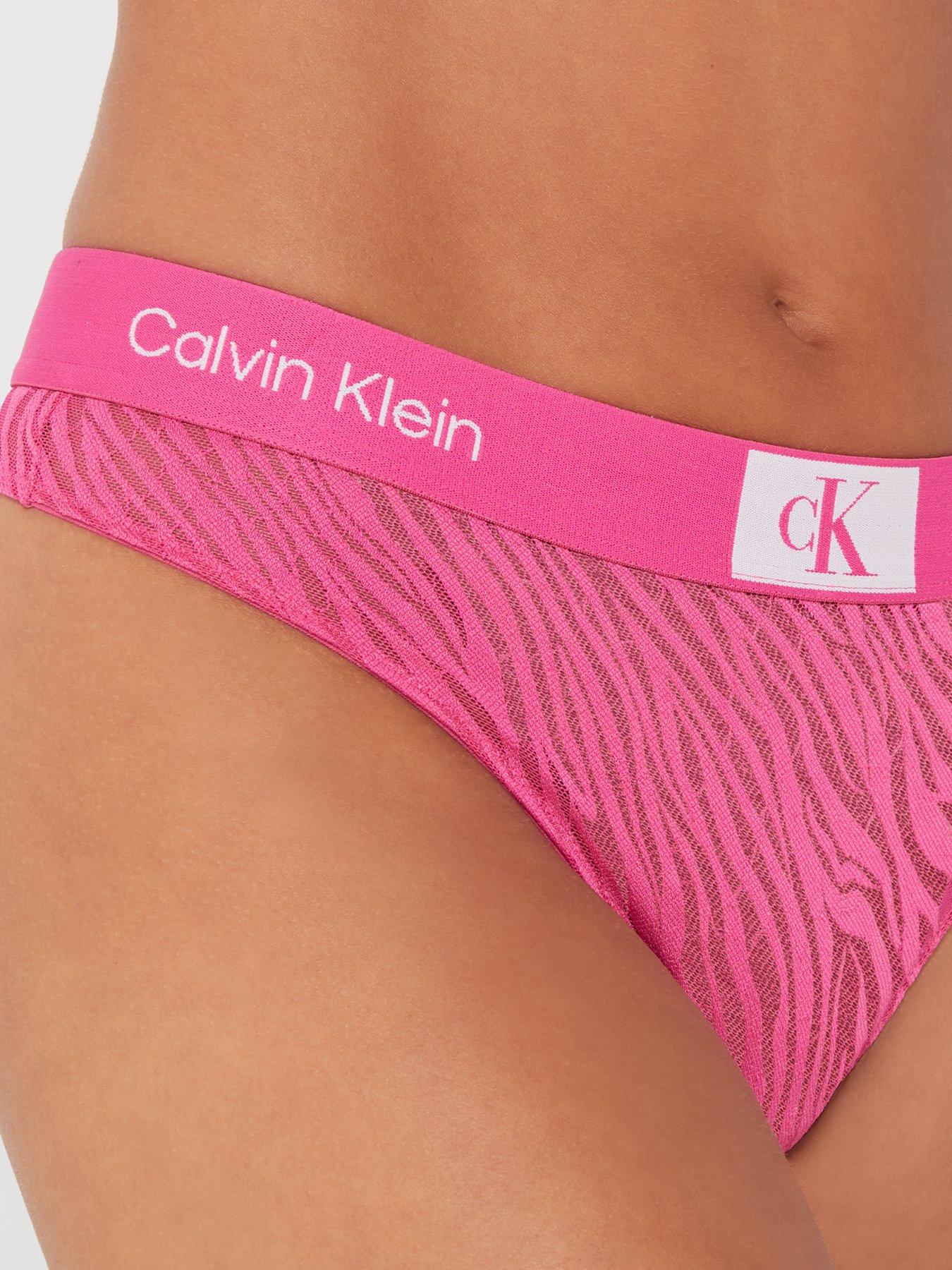 Calvin Klein 1996 Animal Lace Thong - Pink