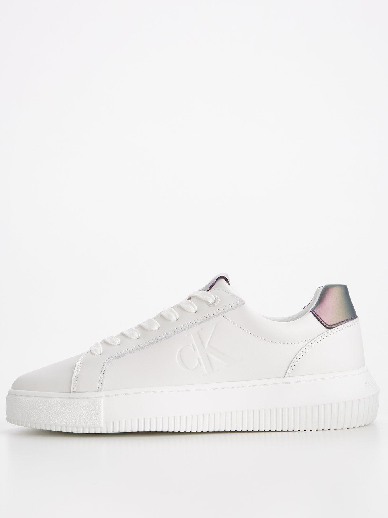 Calvin klein white leather on sale trainers