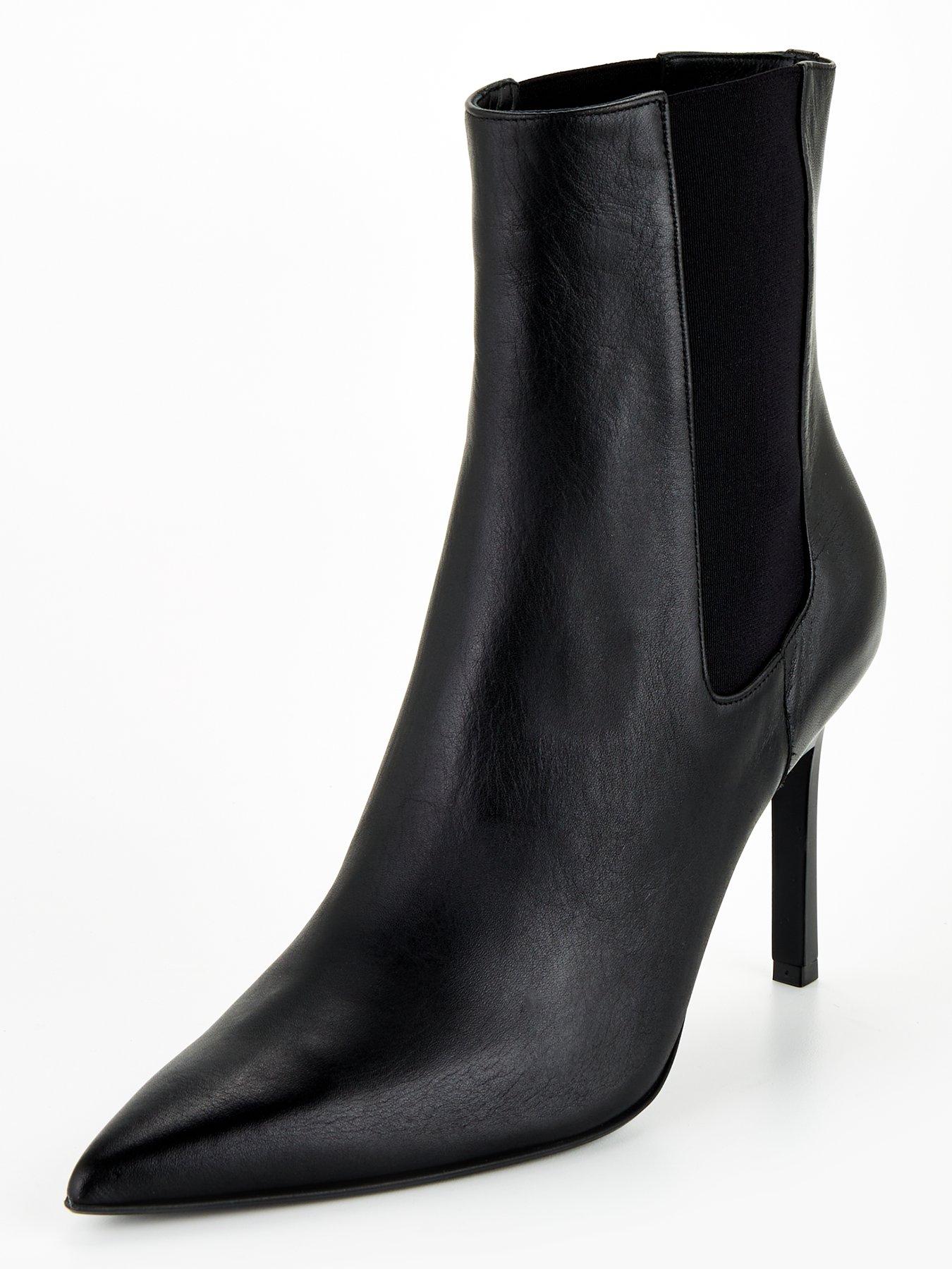 Chelsea Leather Stiletto Boot Black