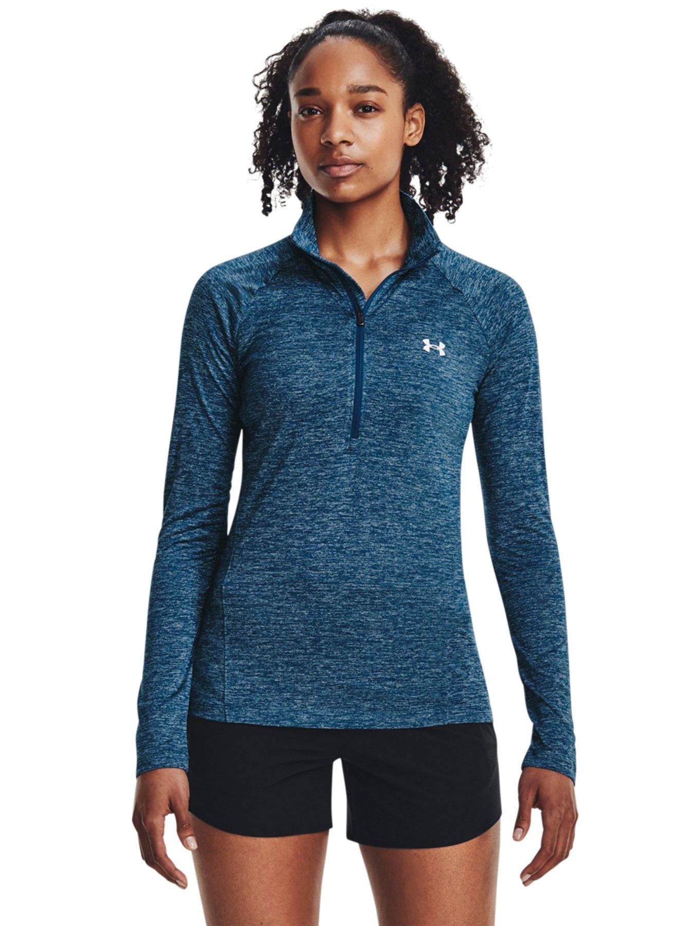 UNDER ARMOUR WOMEN'S UA TRAIN COLD WEATHER ½ ZIP SHIRT BLUE