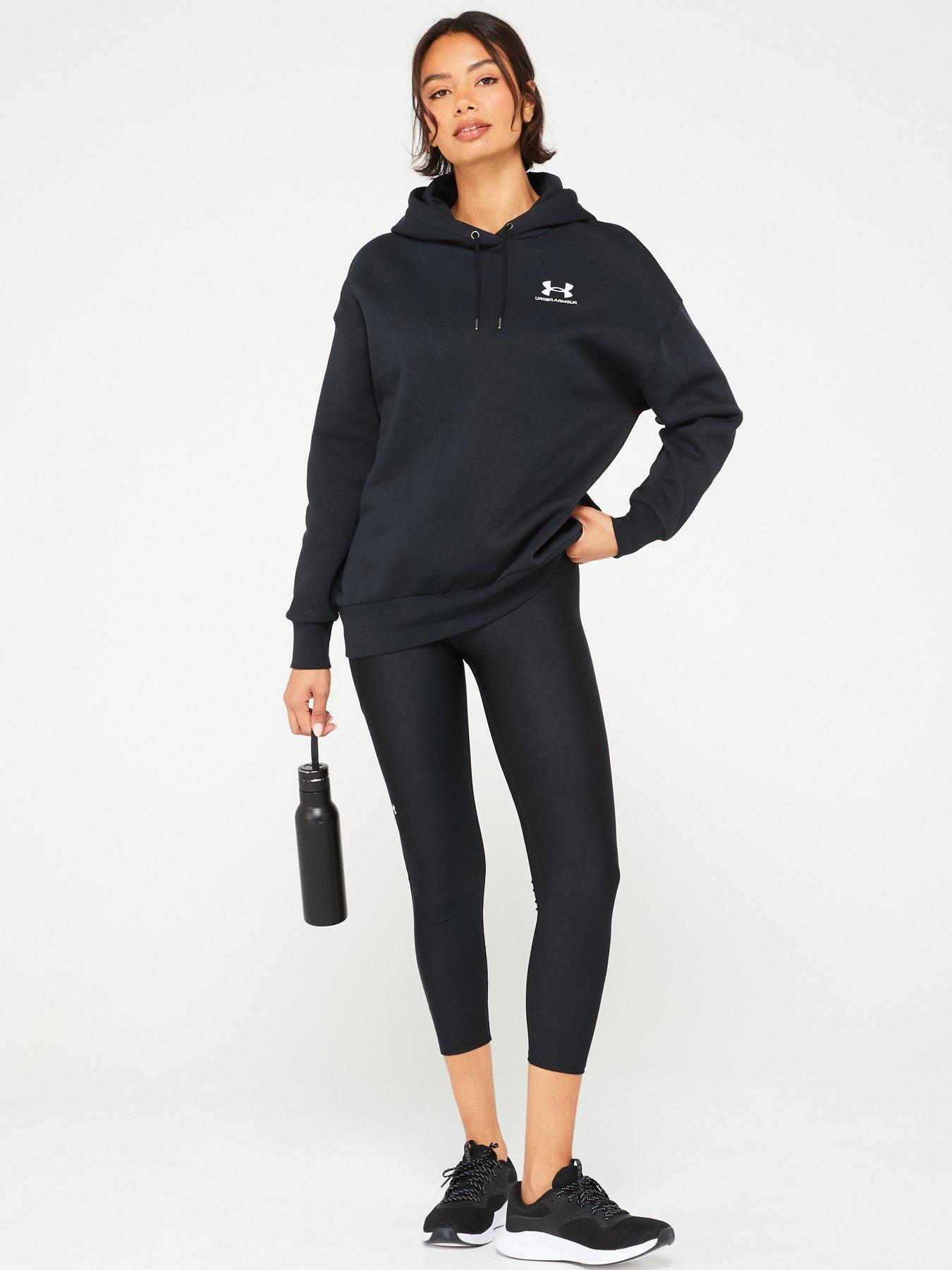 under-armour-womens-training-essentials-fleece-hoodie-blackwhiteback